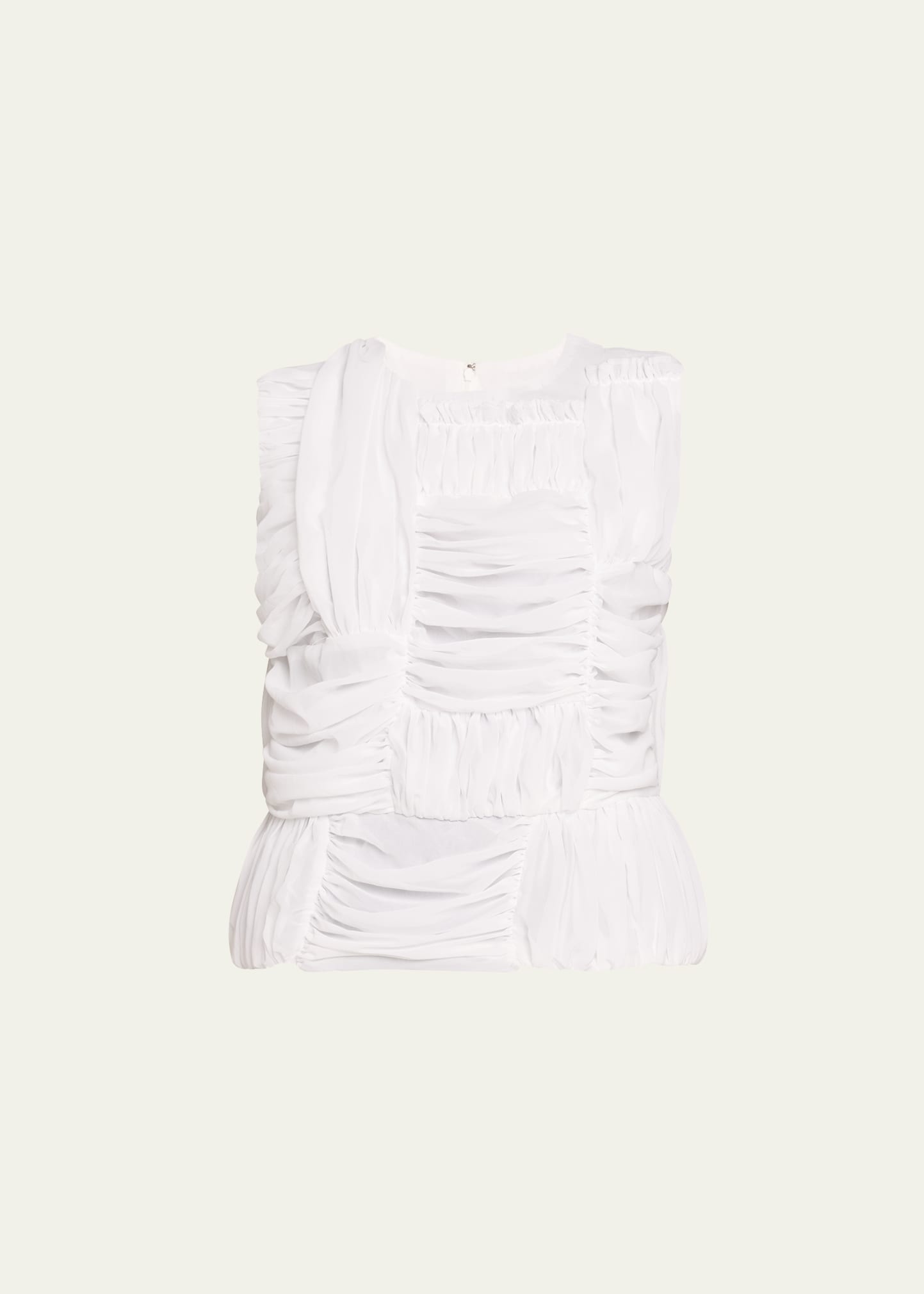 Shop Comme Des Garçons Comme Des Garçons Ruched Sleeveless Top In White