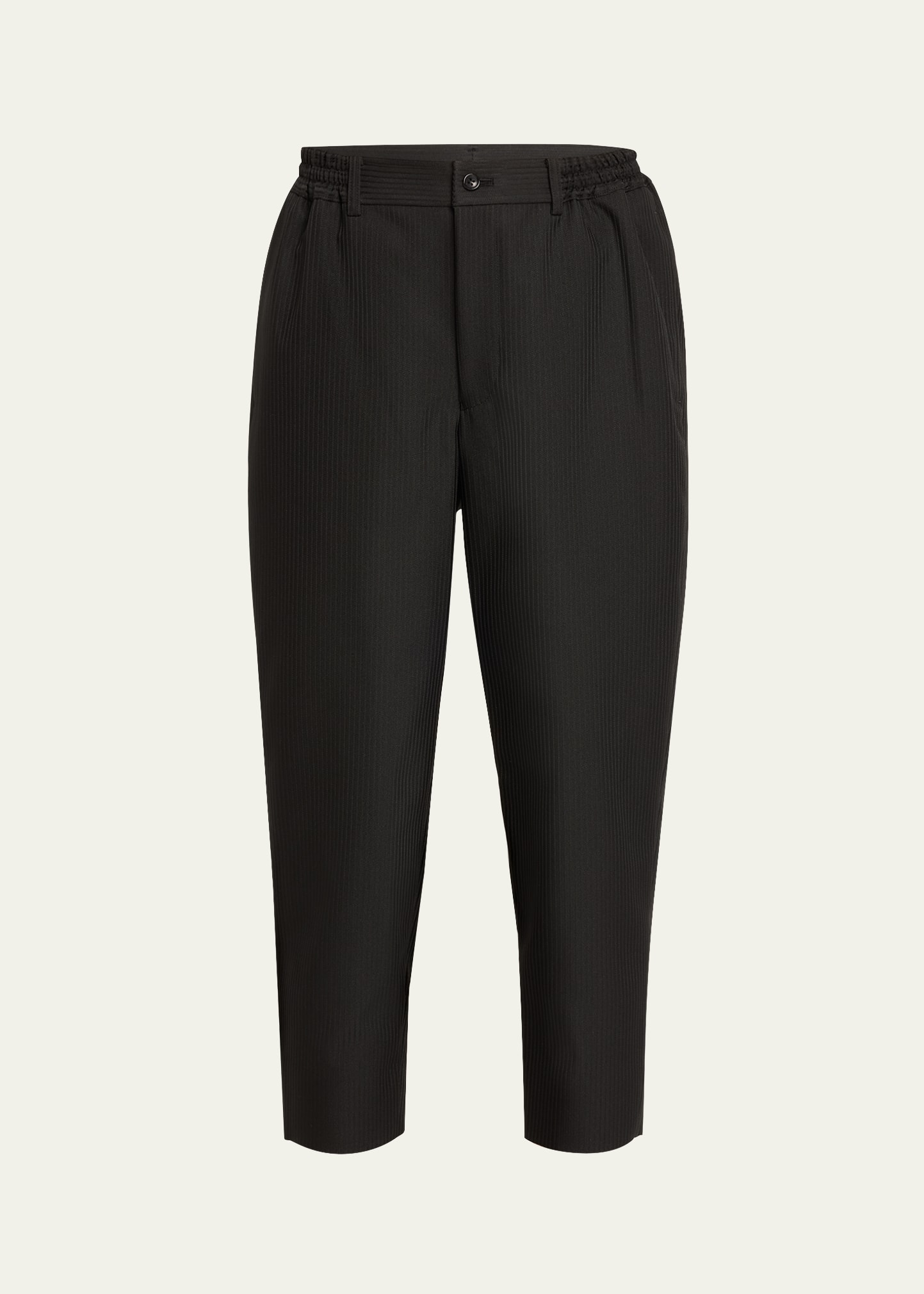 Shop Comme Des Garçons Comme Des Garçons Cropped Elastic Waistband Trousers In Black