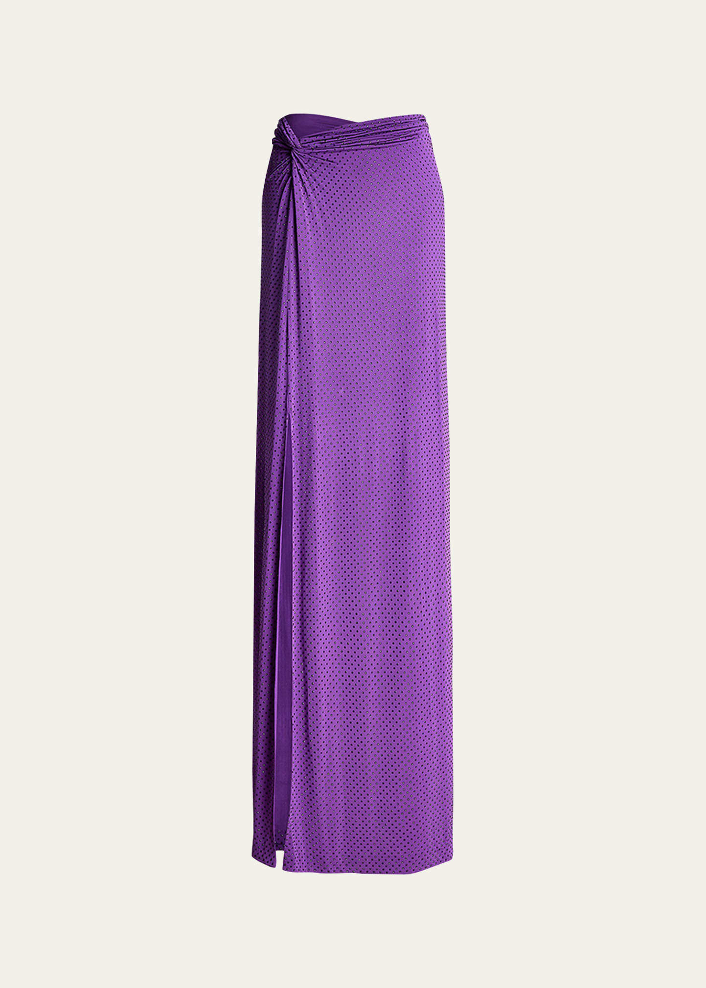 Shop Ralph Lauren Strass Twisted Slit Maxi Sarong Skirt In Purple