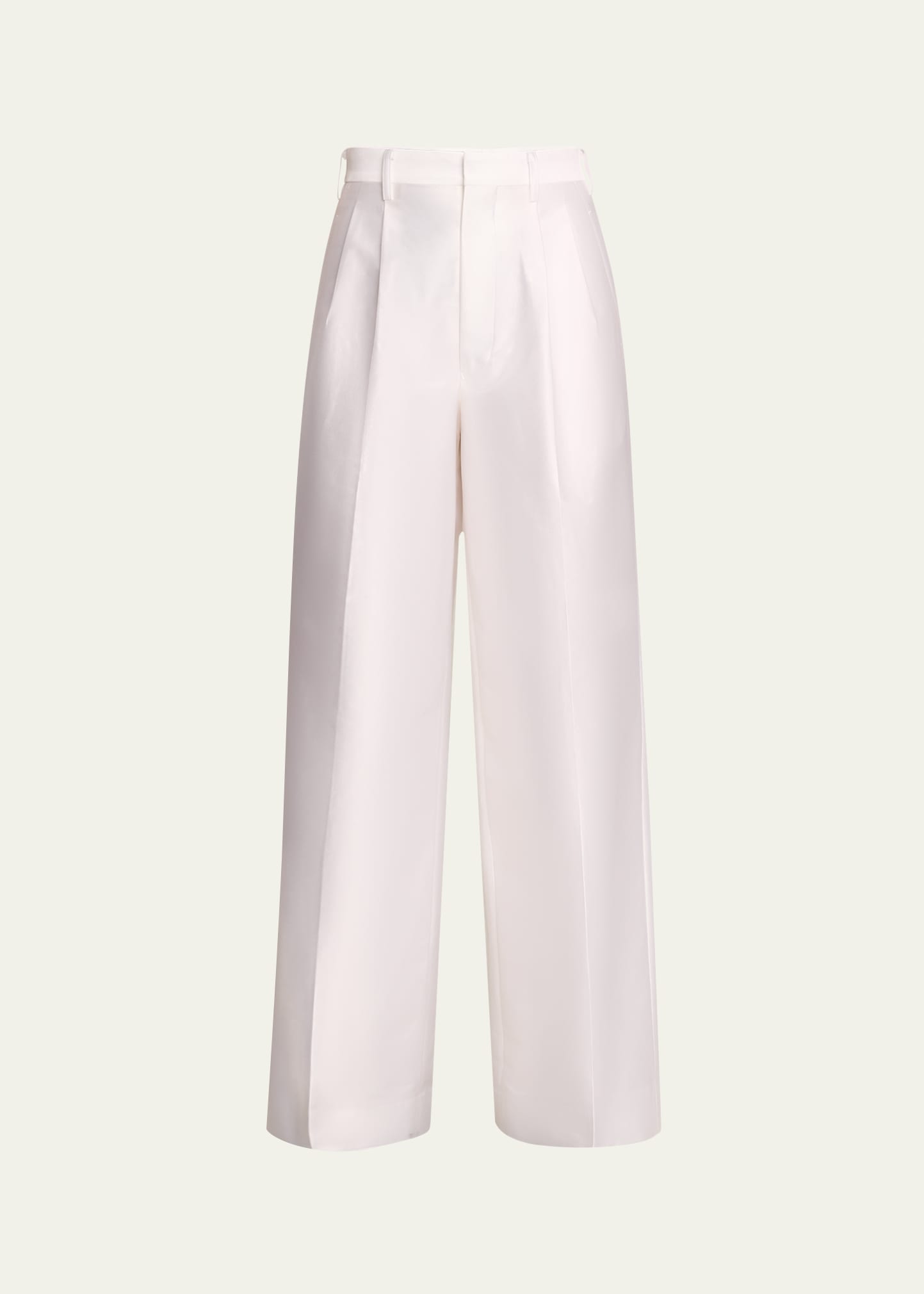 Shop Junya Watanabe High-rise Wide-leg Pleated Trousers In White