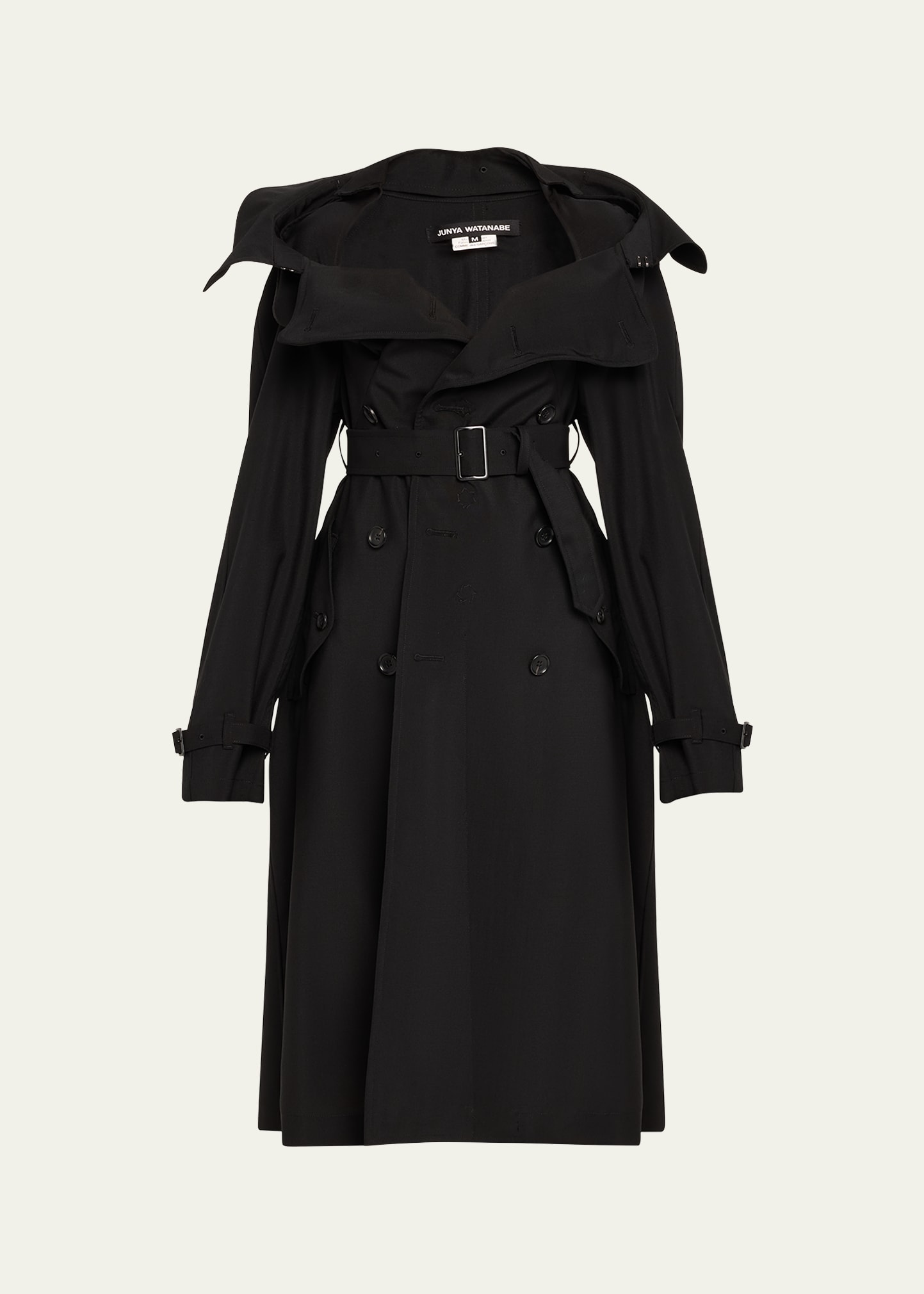 Junya Watanabe Double-breasted Trench Midi Dress In Black