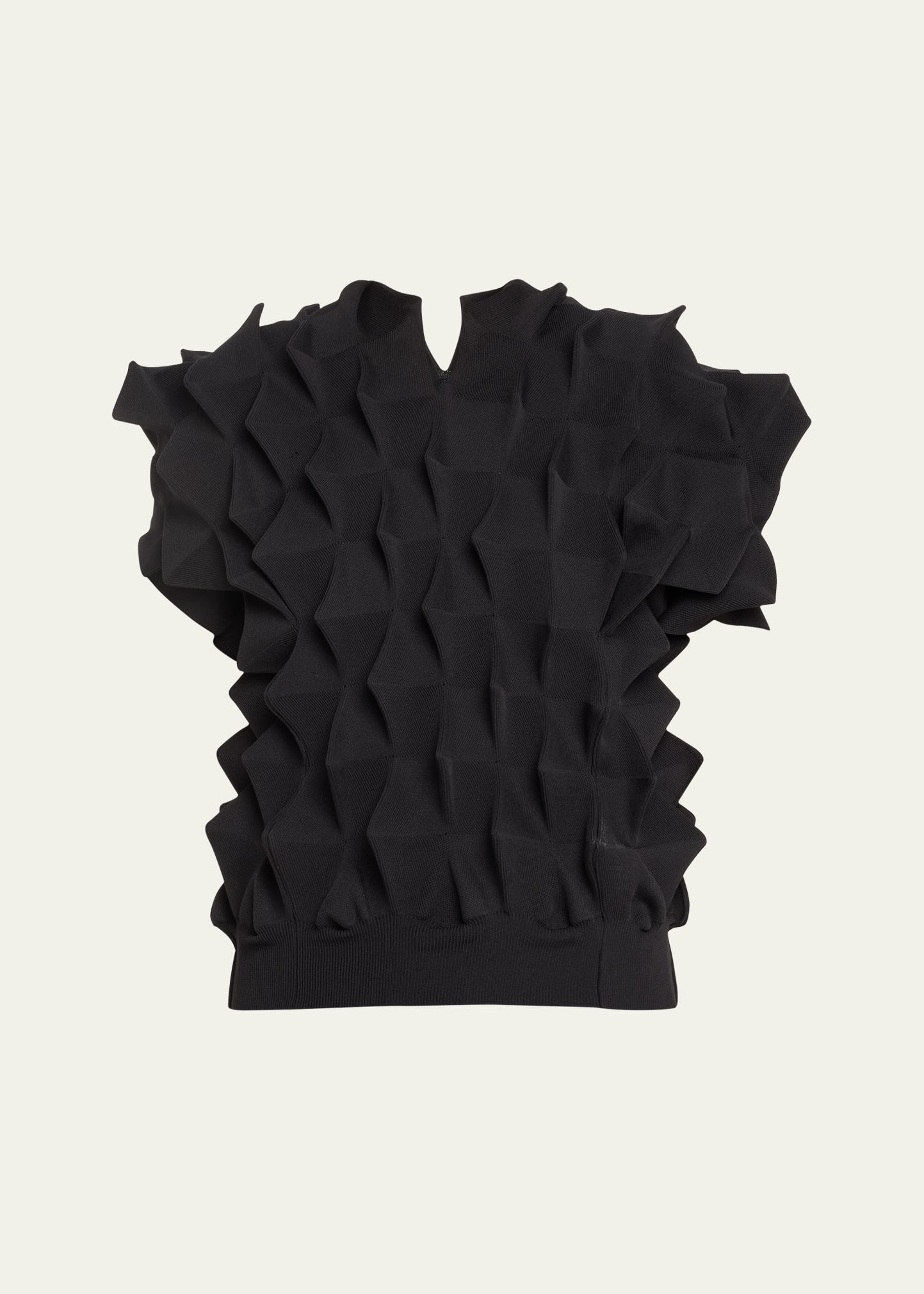 Shop Junya Watanabe Origami Knit Short-sleeve Sweater In Black