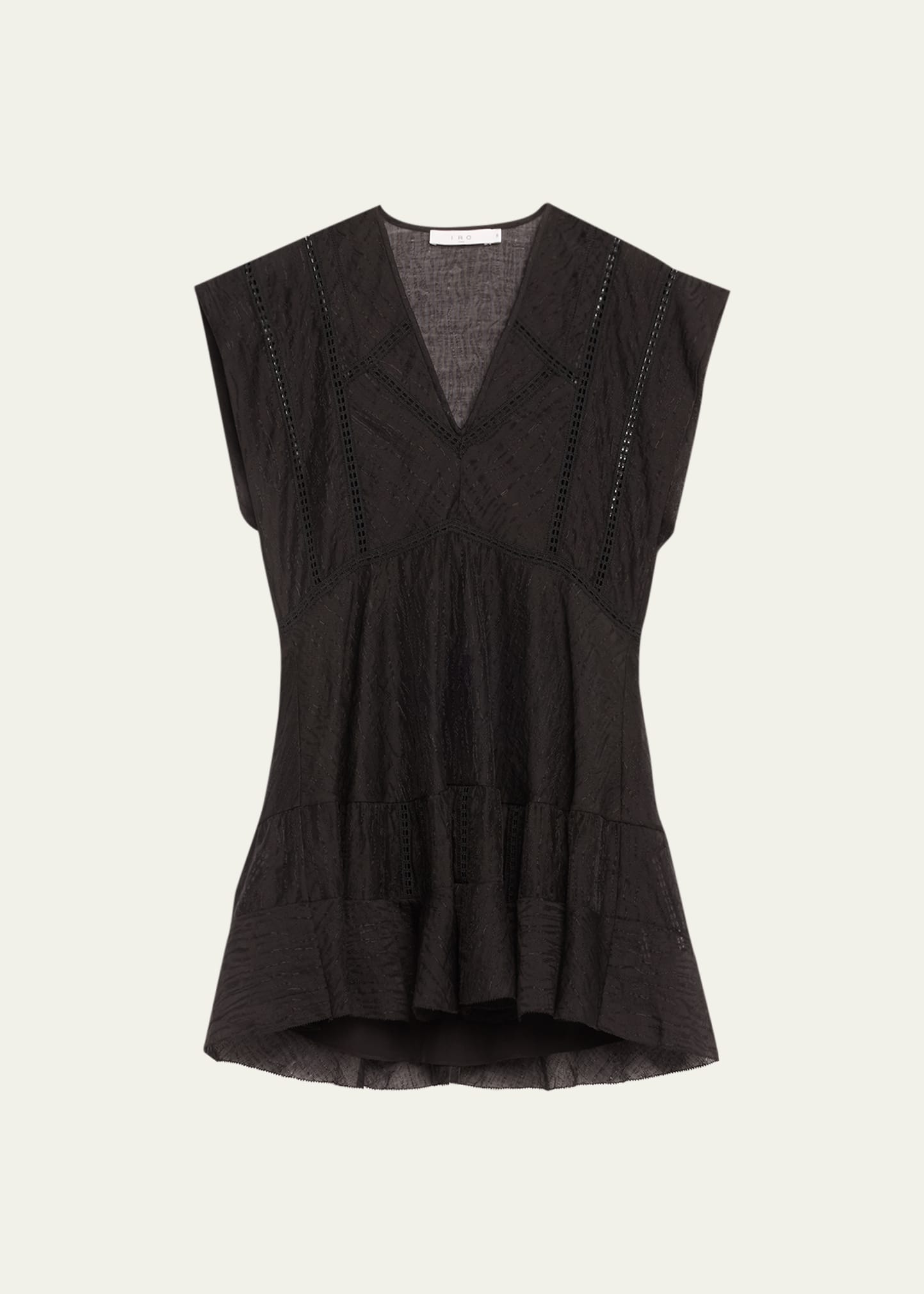 Iro Deli V-neck Embroidered Mini Dress In Black
