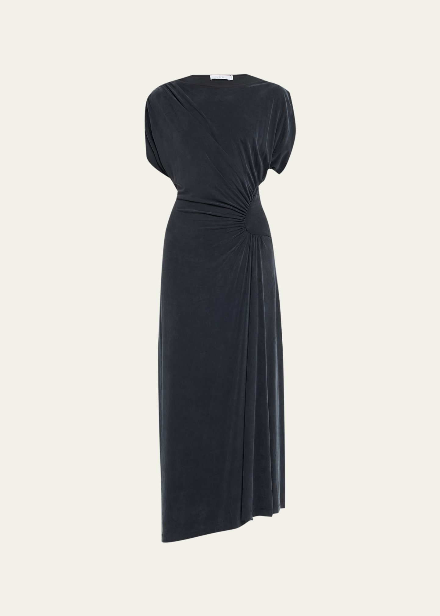 Shop Iro Keallee Gathered Knit Maxi Dress In Black
