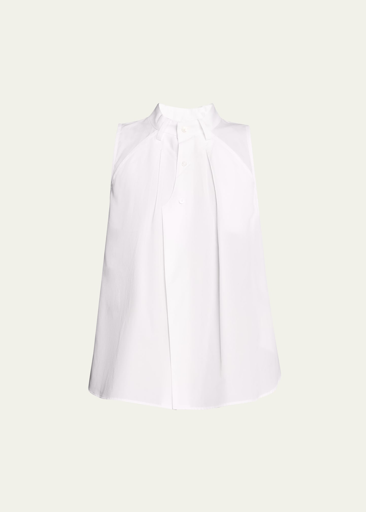 Shop Noir Kei Ninomiya Pintuck Poplin Sleeveless Blouse In White