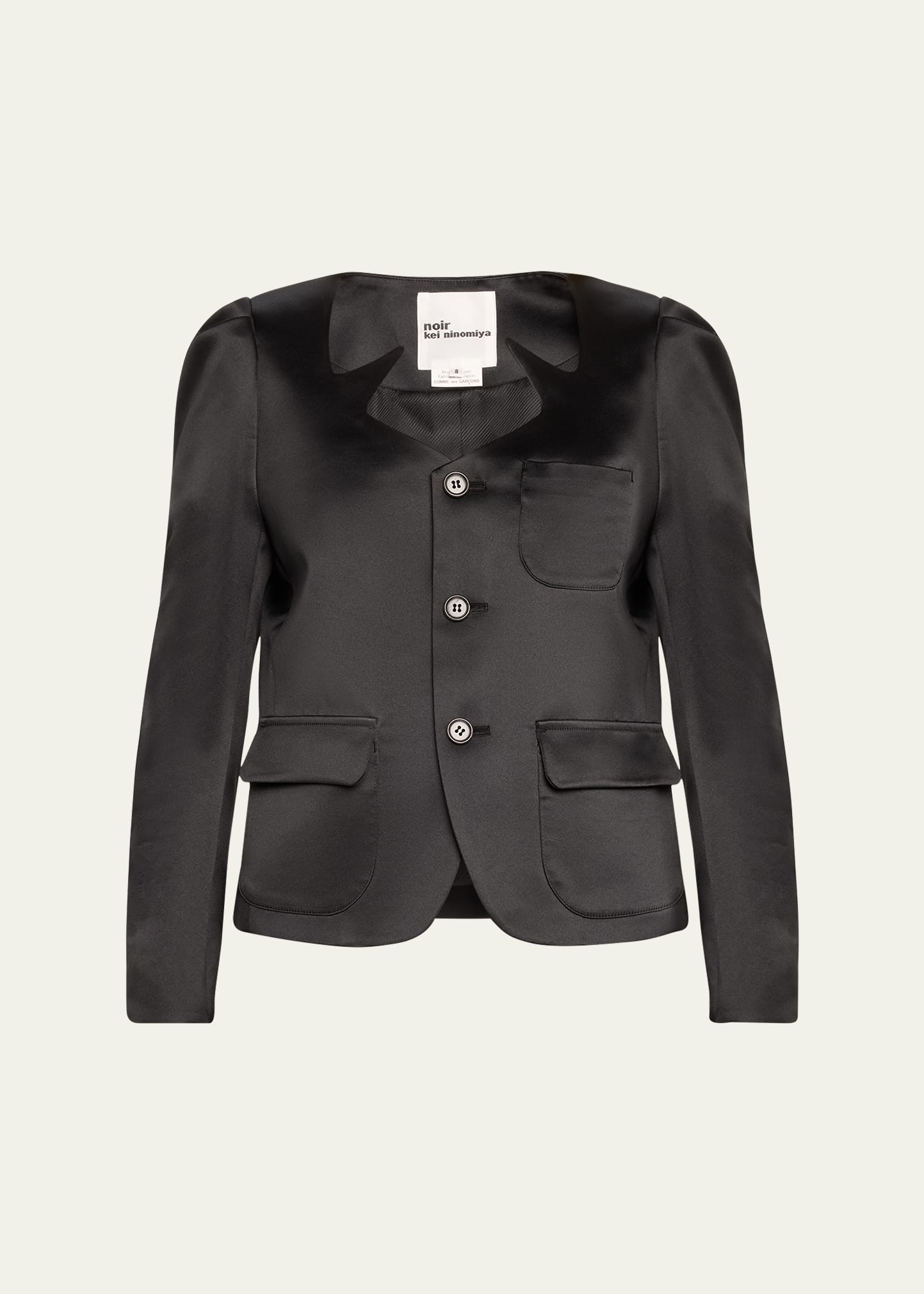 Shop Noir Kei Ninomiya Satin Button-front Jacket In Black
