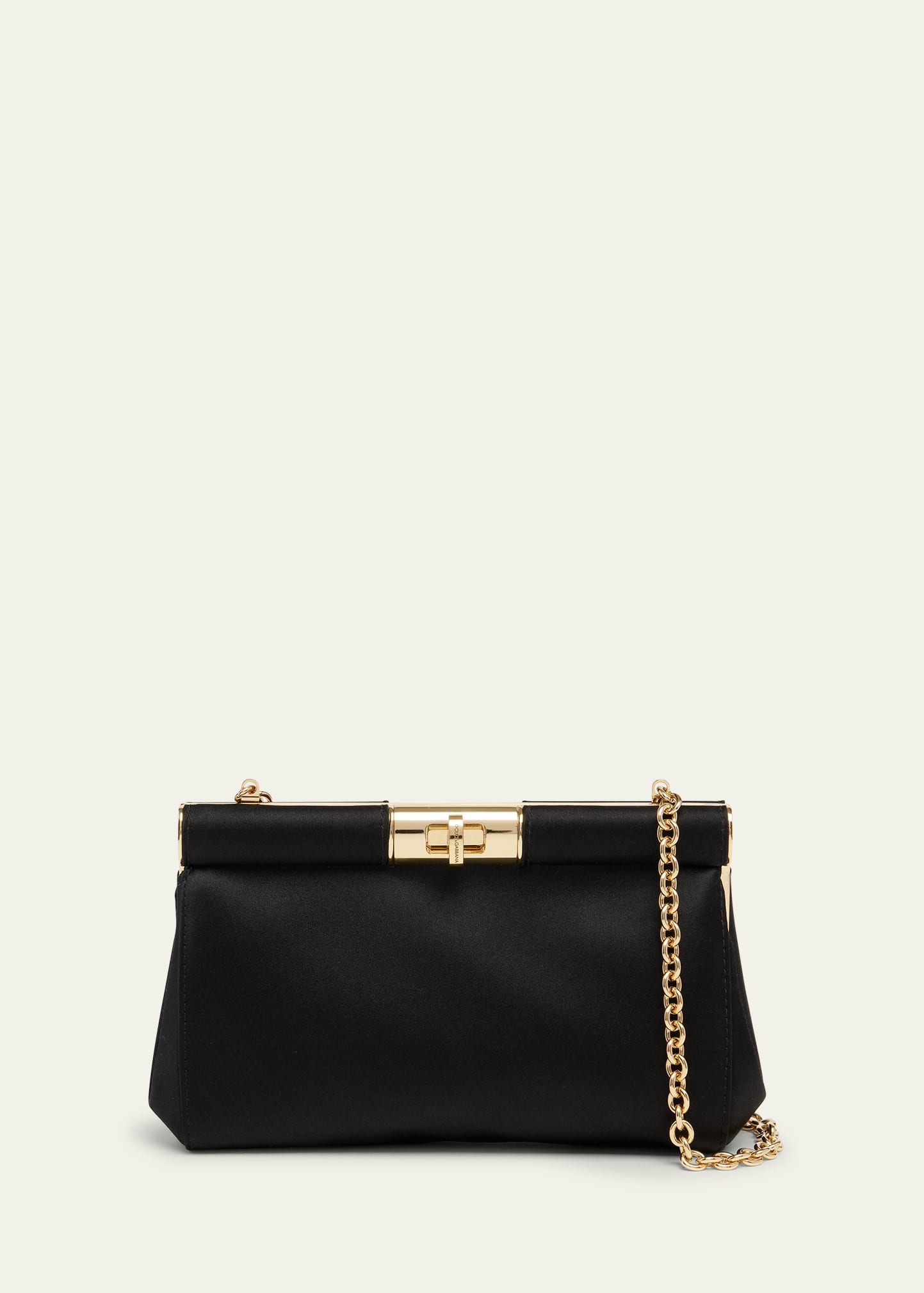 Dolce & Gabbana Marlene Small Satin Shoulder Bag In Nero