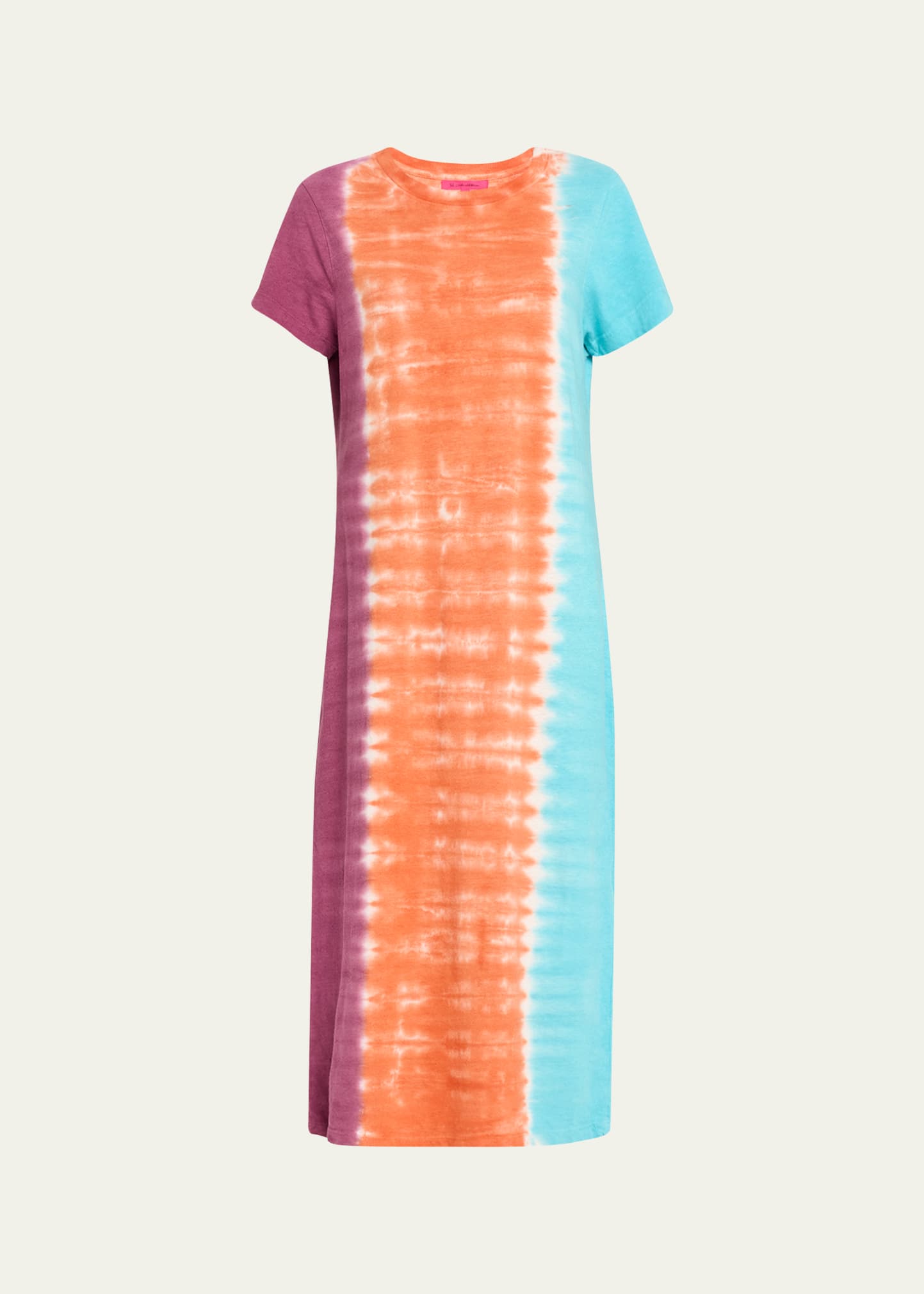 The Elder Statesman Tri-dye Linen Midi Dress In Sangriabo
