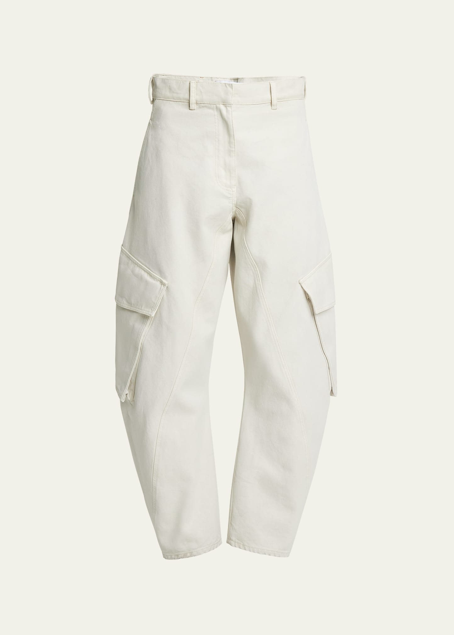 Shop Jw Anderson Twisted Cargo Trousers In Chalk