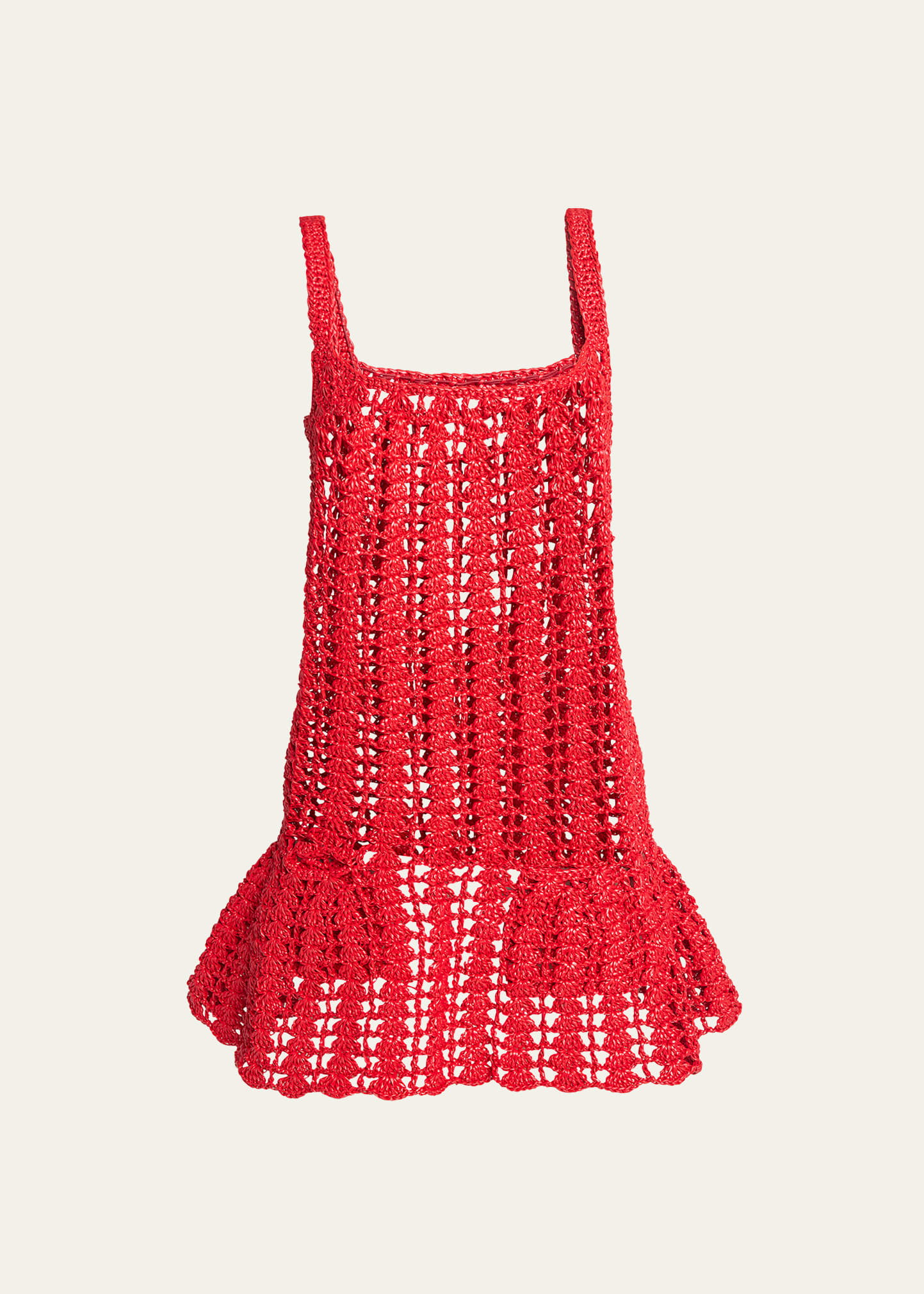 Shop Jw Anderson Crochet Mini Dress In Red
