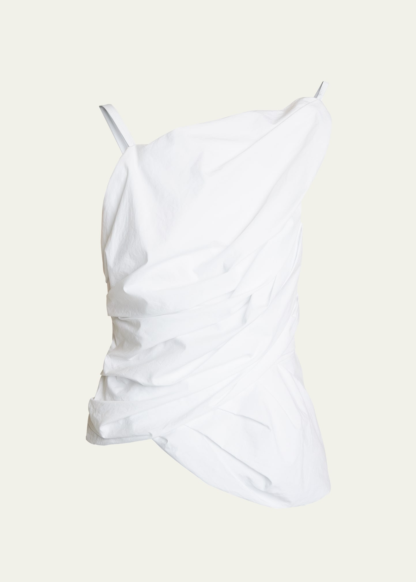 Shop Jw Anderson Twisted Drape Asymmetric Top In White