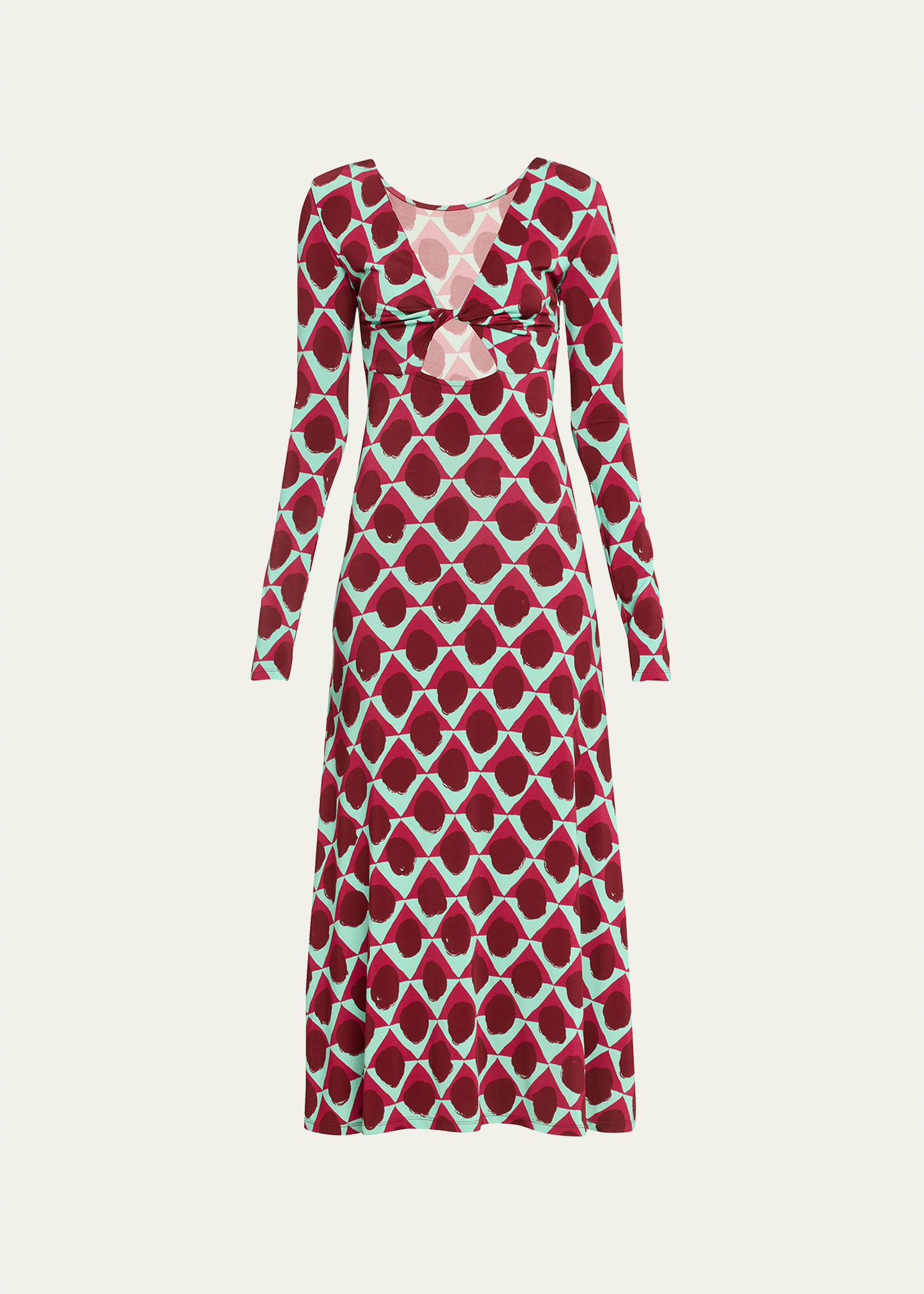 Sixties Valiente Gaucha Twisted Cutout Midi Dress
