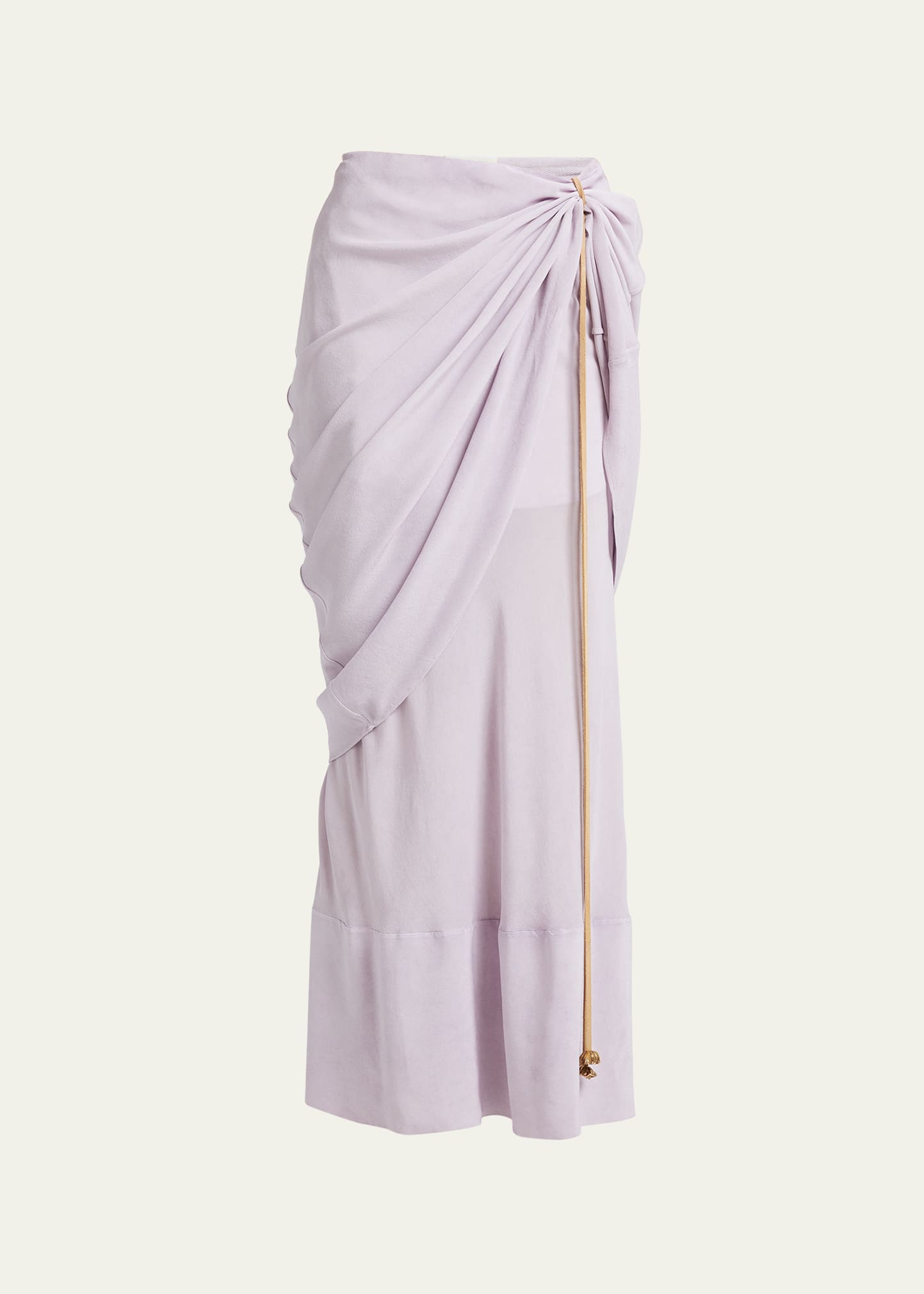 Quira Draped Silk Double Underskirt In Q0075 Misty Lilac