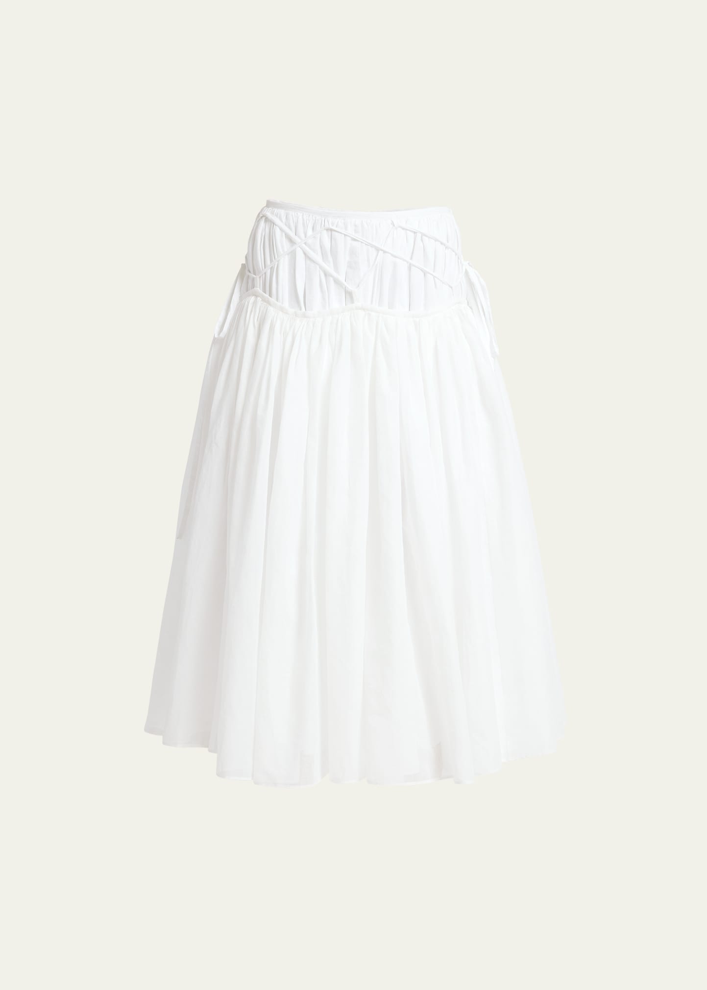 Quira Layered Self-tie Maxi Skirt In Q1101 Off White/w