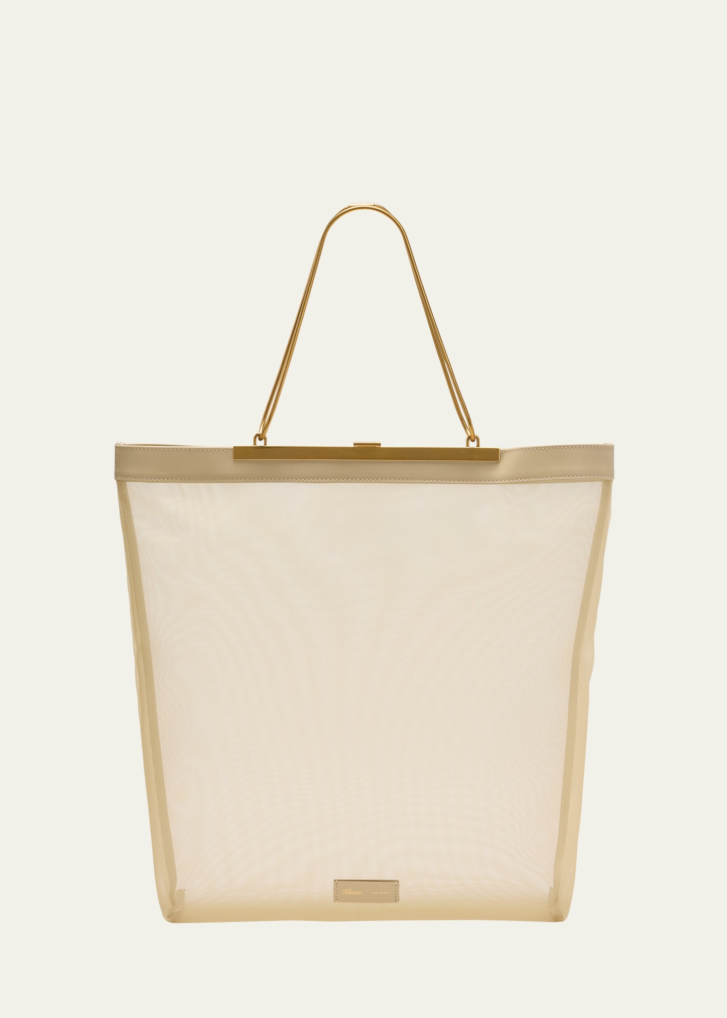 Khaite Augusta Mesh Chain Tote Bag In Beige