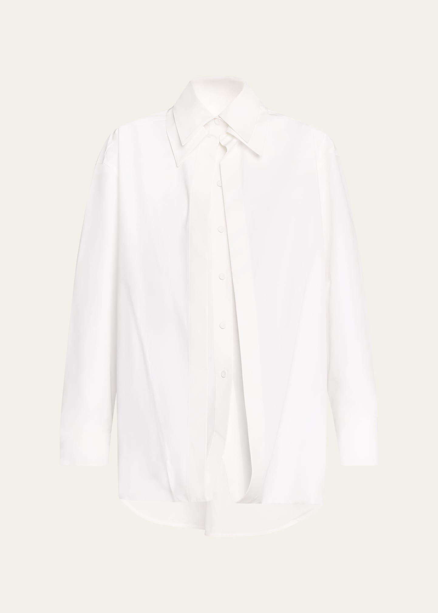 Jil Sander Double Collar Cotton Shirt In Optic Whit