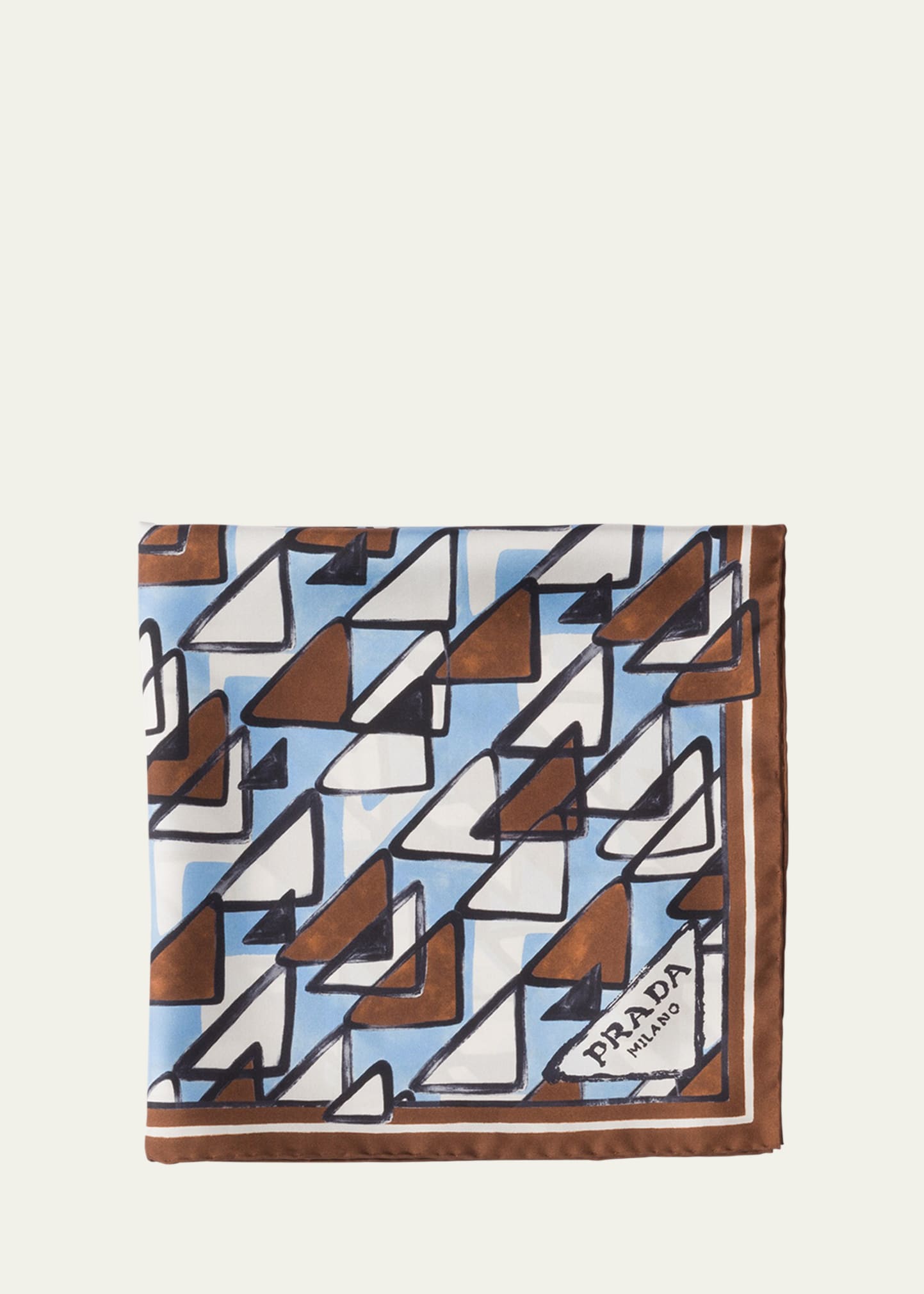Prada Medium Printed Silk Scarf In F0zd2 Celeste Tab