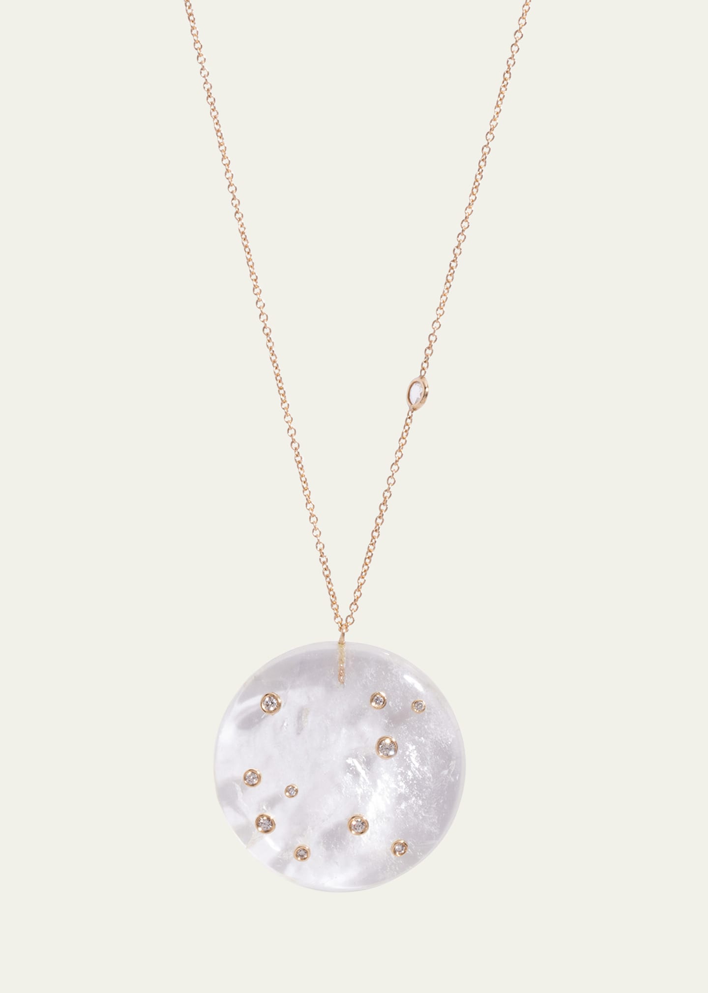 Constellation Quartz Crystal Necklace with Diamonds
