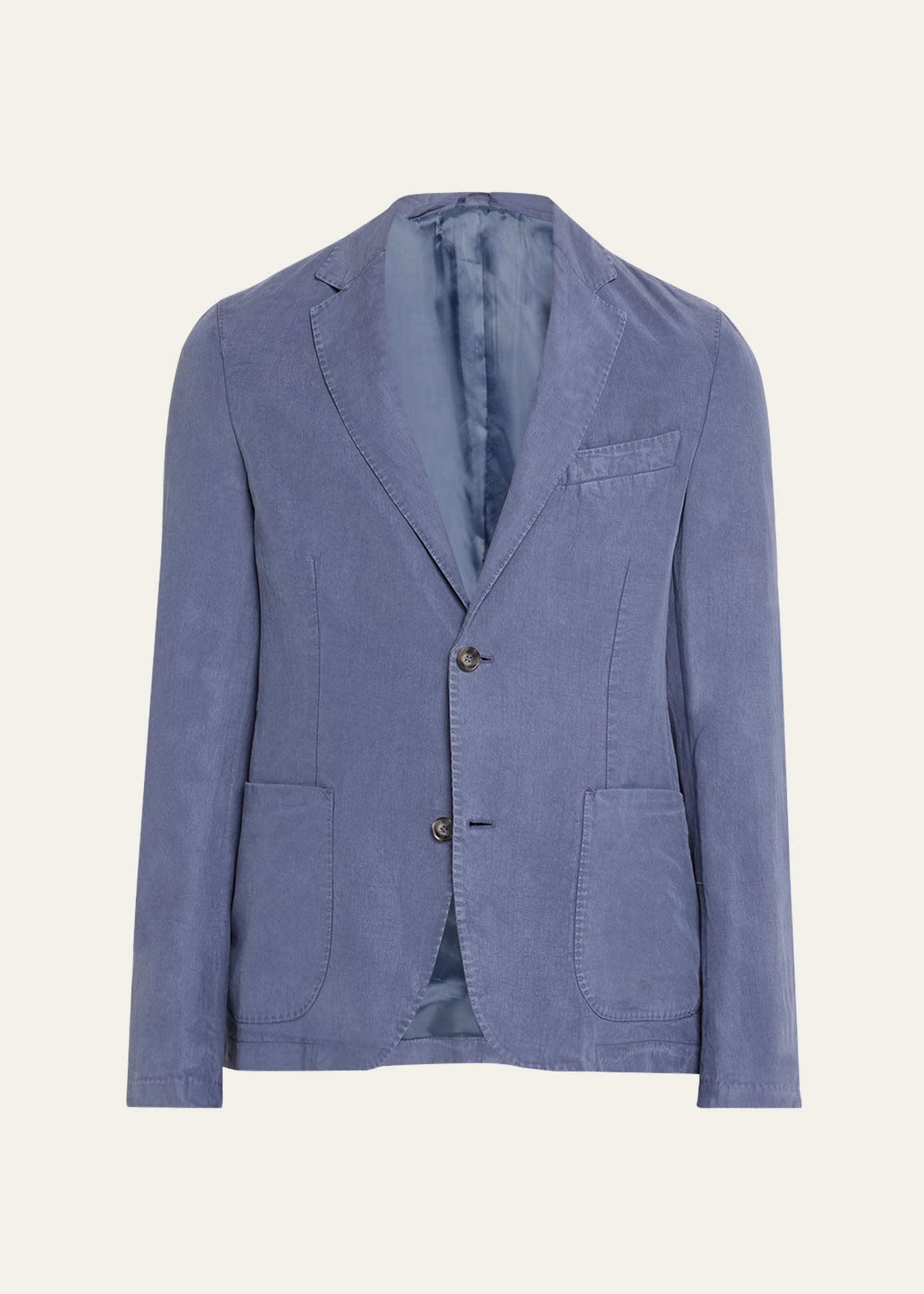Officine Generale Nehemiah Garment-dyed Lyocell-blend Suit Jacket In Nightshadow