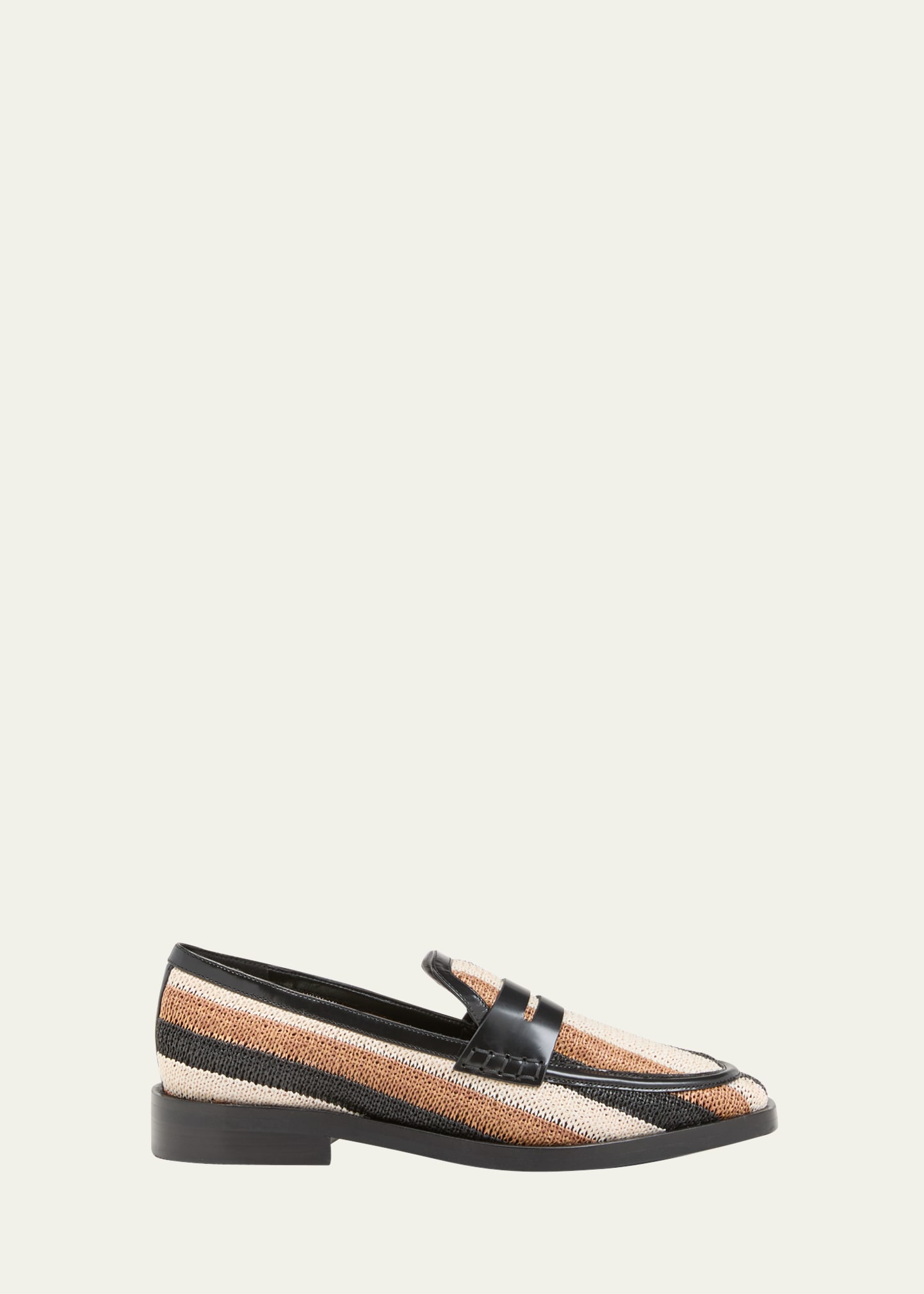 Shop 3.1 Phillip Lim / フィリップ リム Alexa Colorblock Woven Penny Loafers In Blk Multi