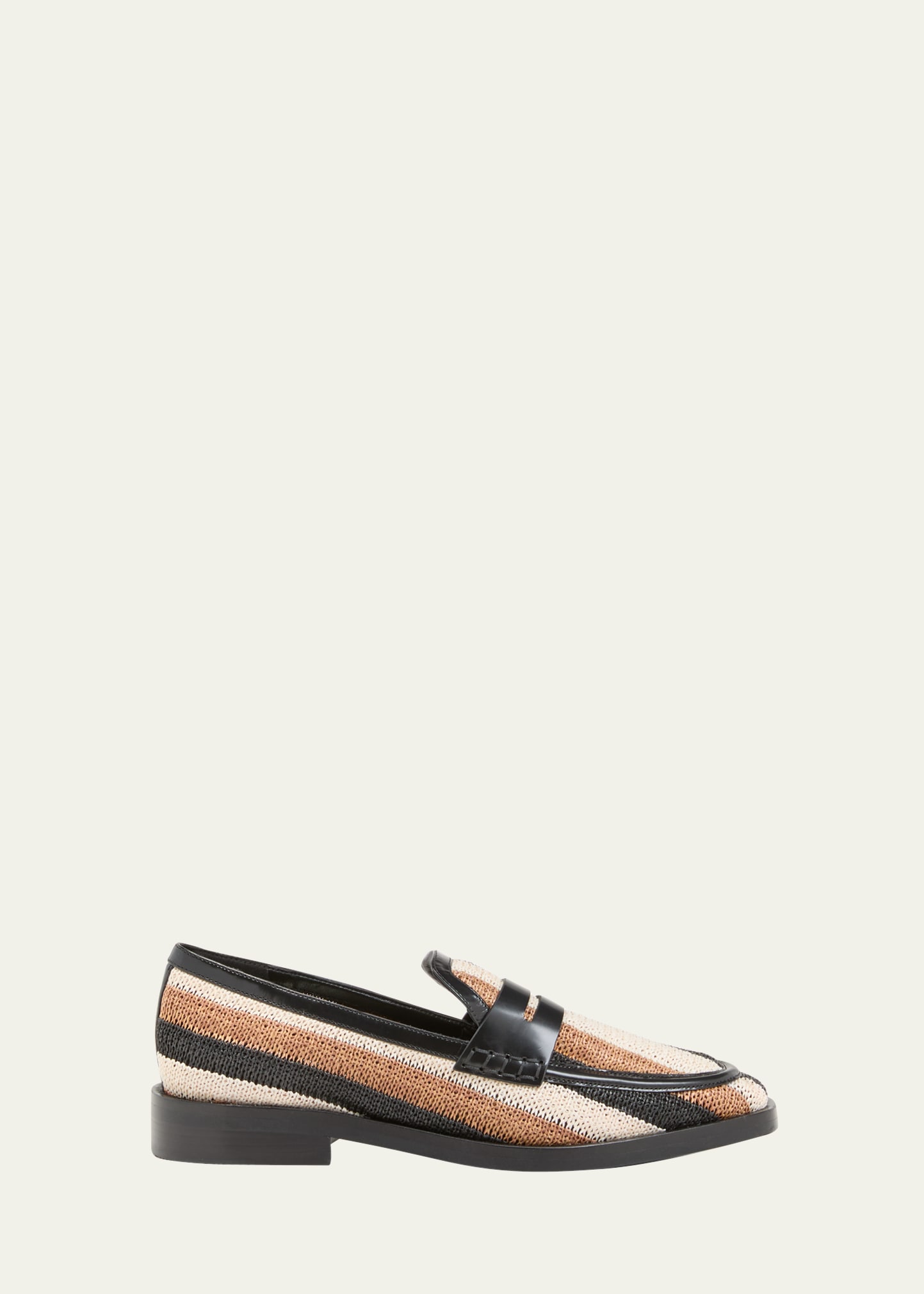 3.1 Phillip Lim Alexa Colorblock Woven Penny Loafers In Blk Multi