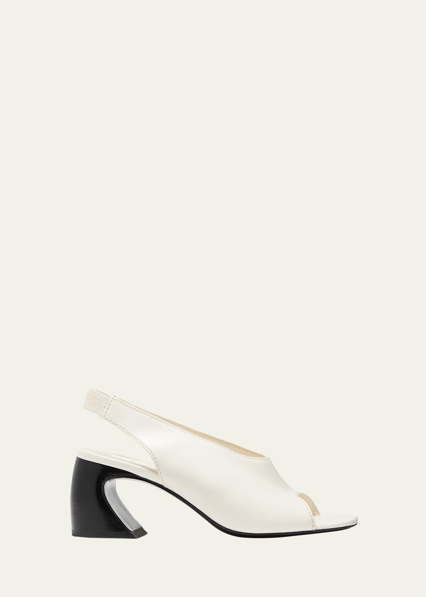 3.1 Phillip Lim Id Open Toe Slingback Crescent Heel Sandals Ant. White In Ant White