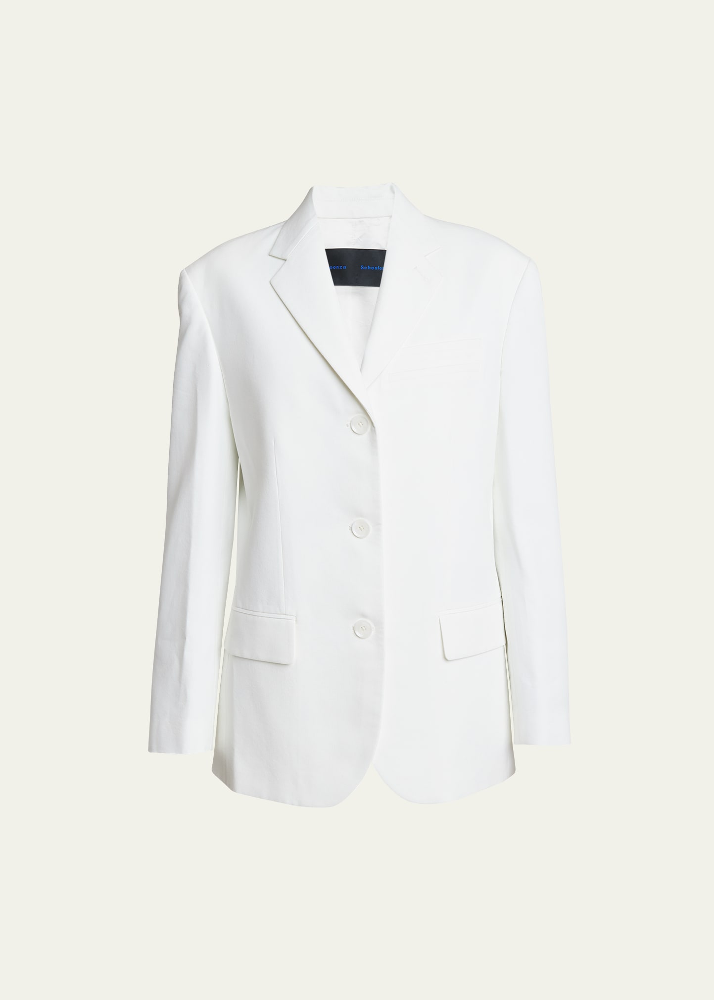 Shop Proenza Schouler Sandis Cotton Viscose Suiting Blazer In White