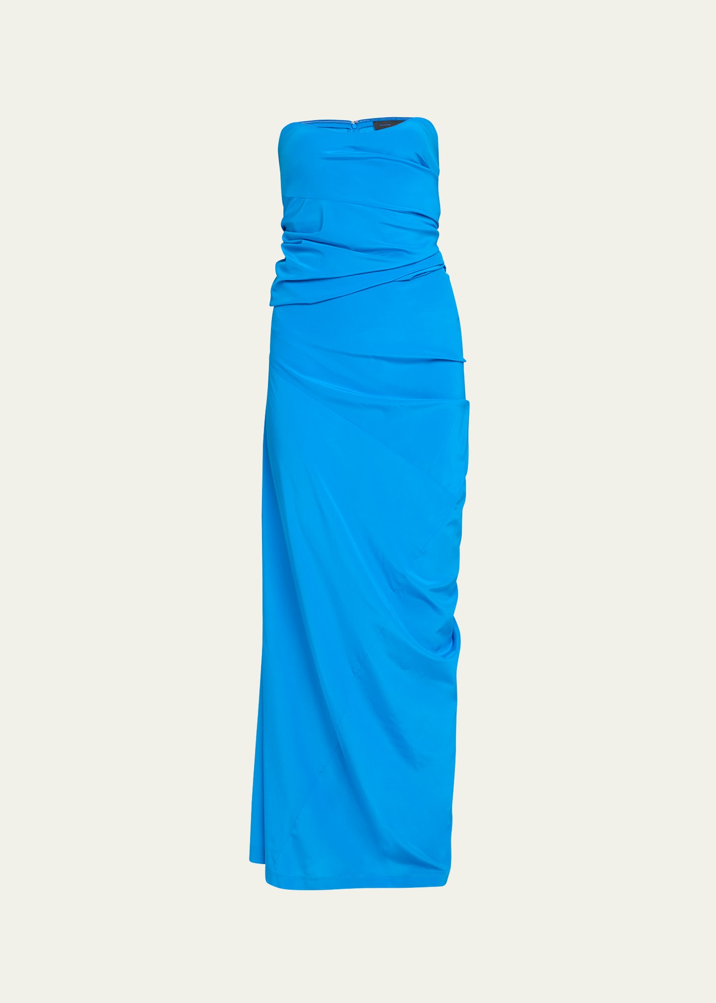 Shop Proenza Schouler Odette Strapless Silk-blend Cocktail Dress In Cerulean