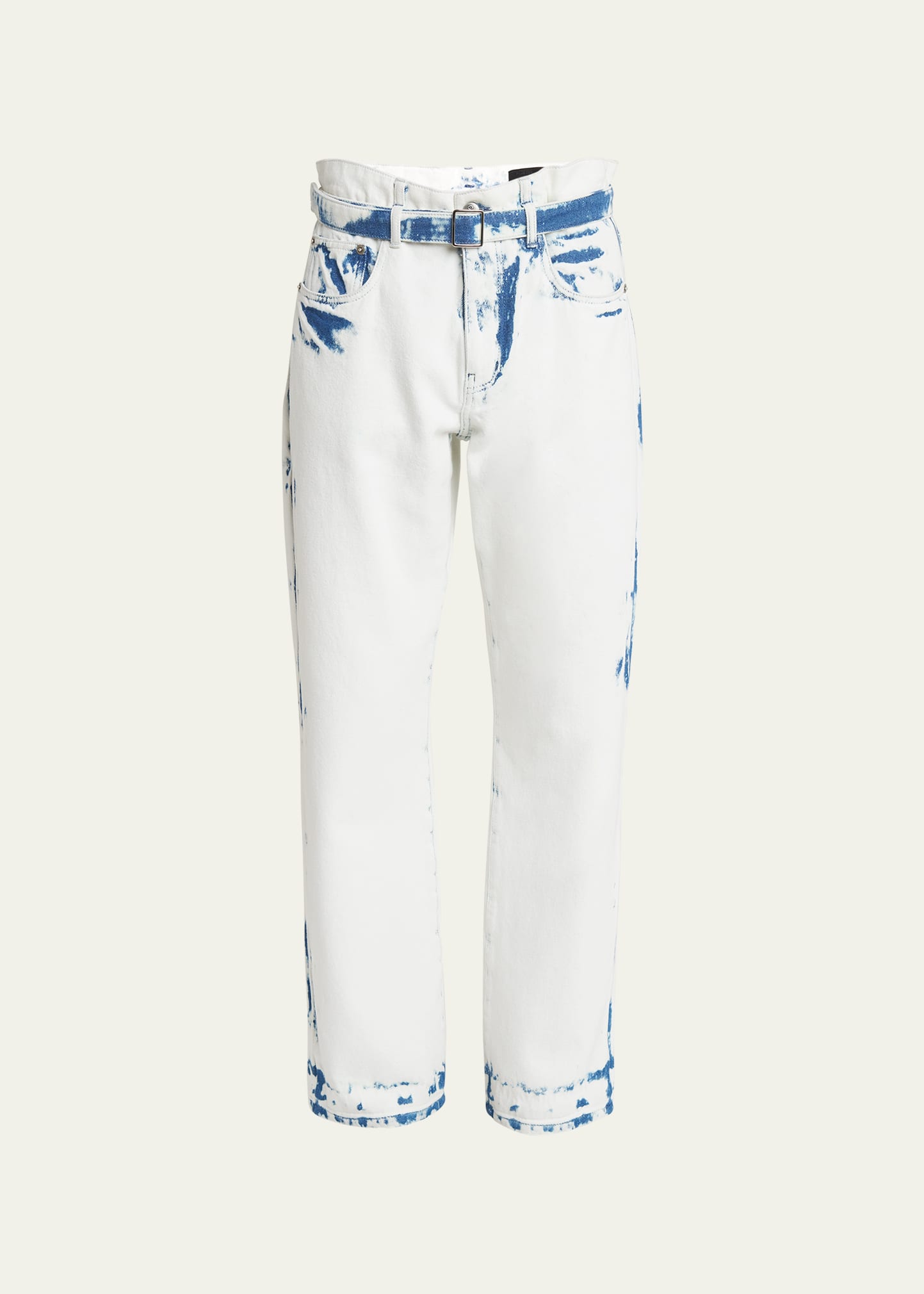 Shop Proenza Schouler Ellsworth Bleached Boyfriend Jeans With Belt In Bleach Out