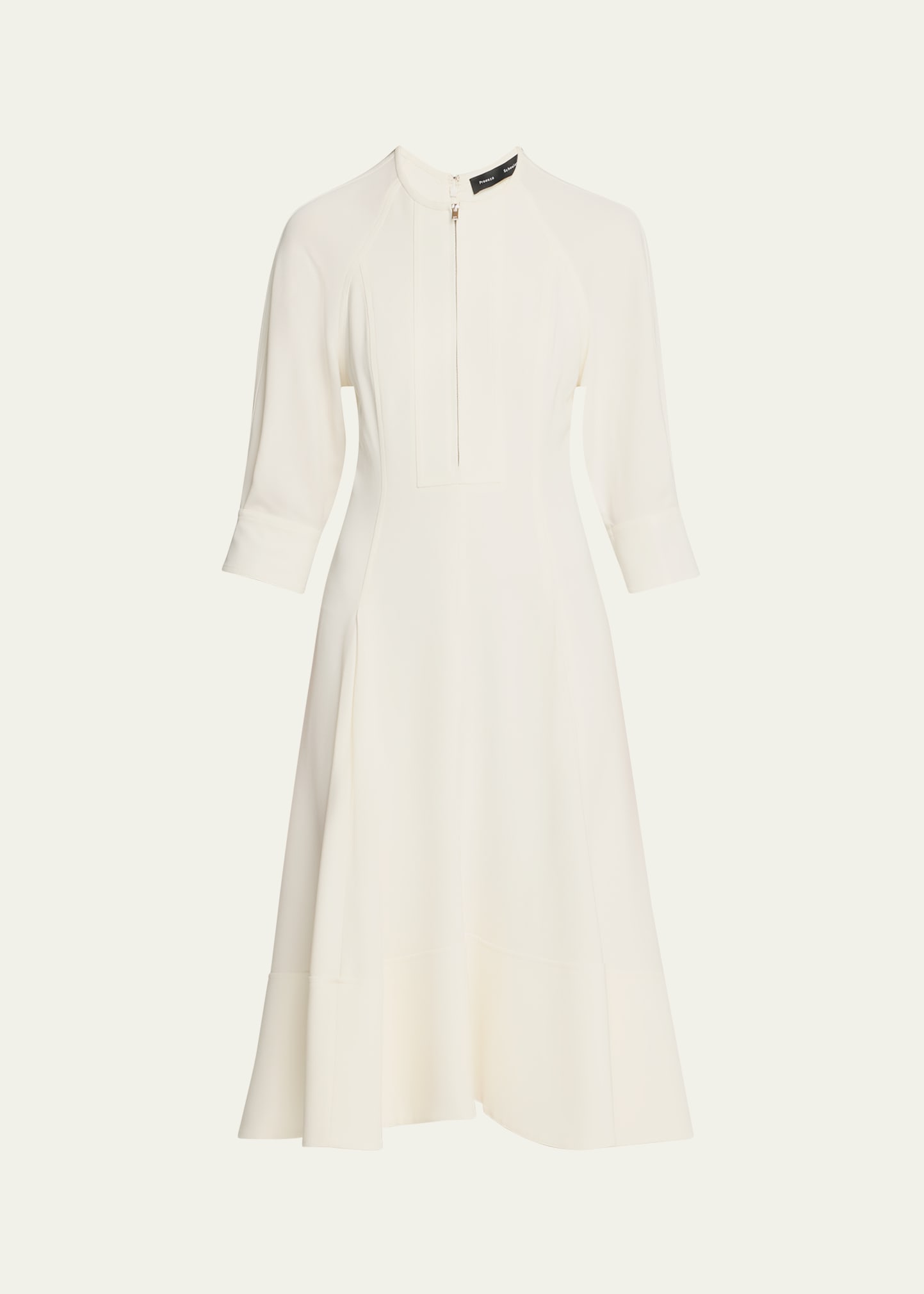 Three-Quarter Sleeve Matte Midi Dress
