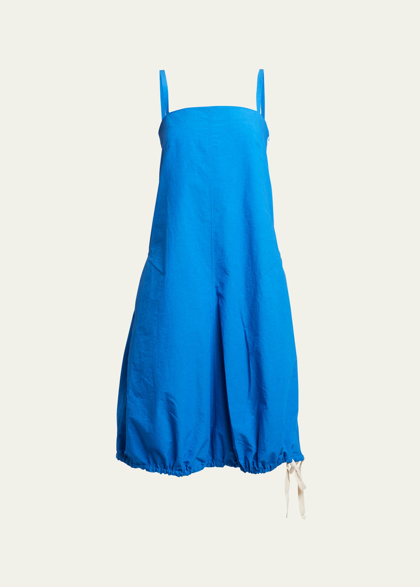 Proenza Schouler Jacqueline Crinkle Poplin Drawstring Midi Dress In Blue