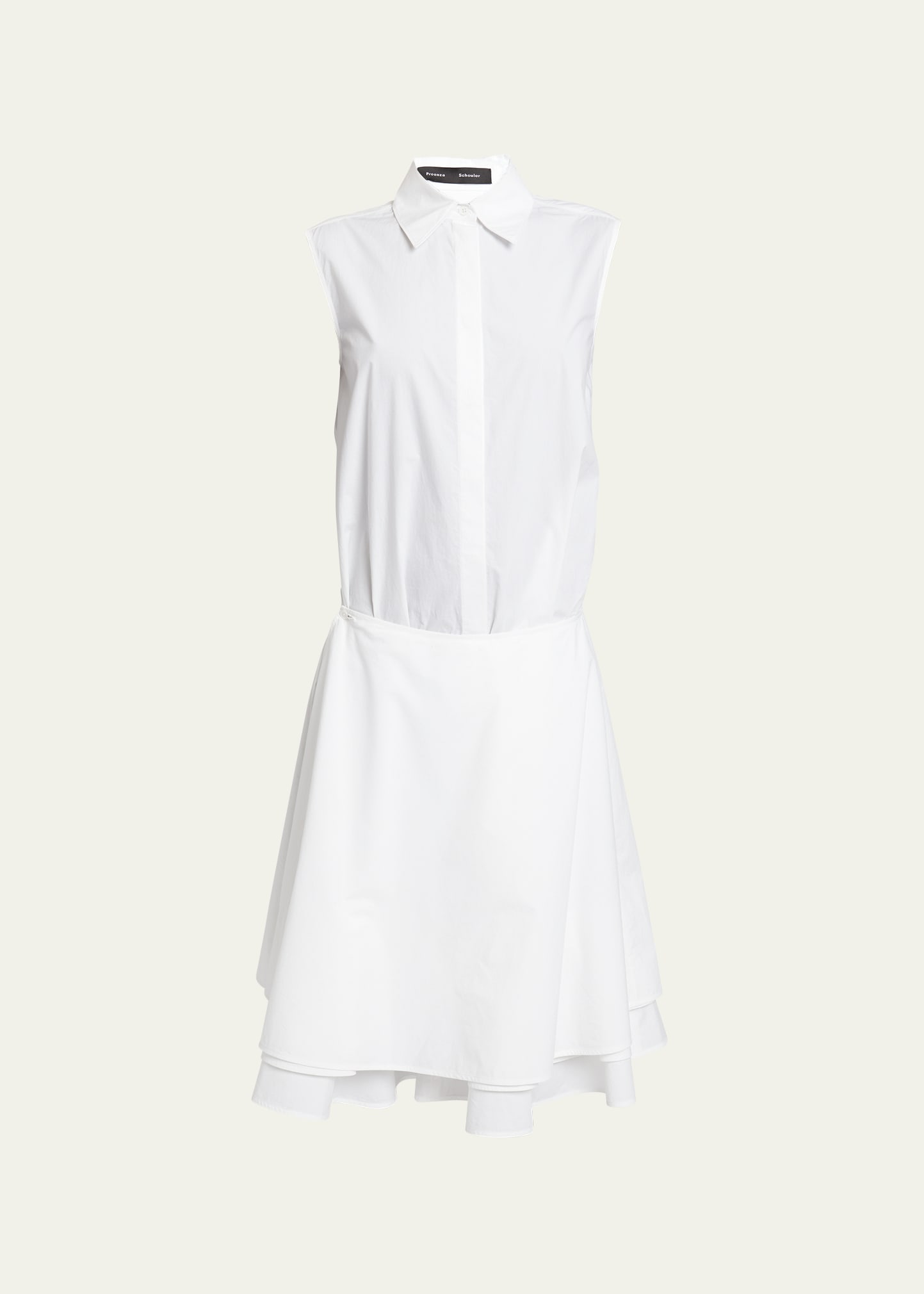 Shop Proenza Schouler Cindy Drop Waist Washed Poplin Dress In White