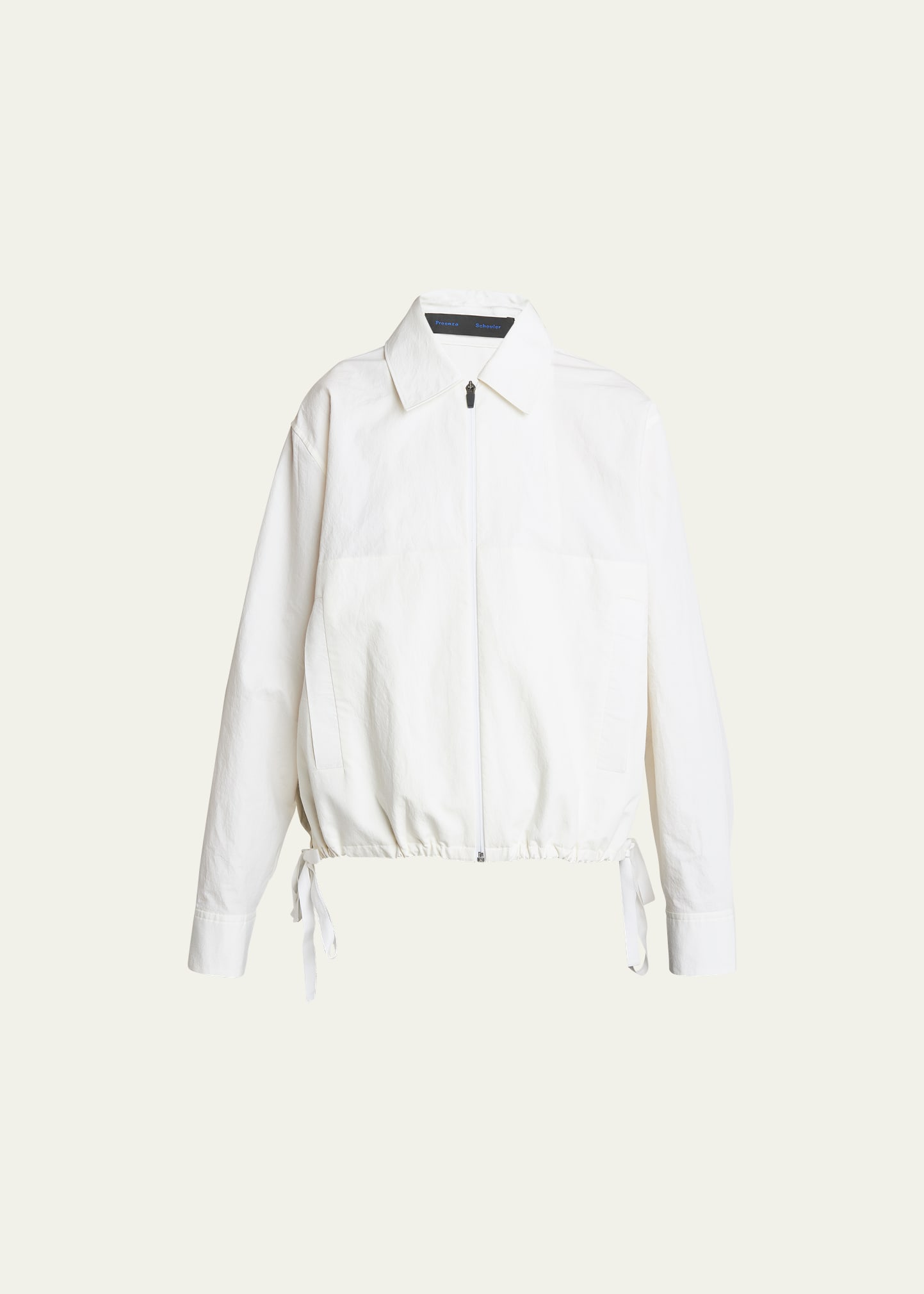 Proenza Schouler Emerson Washed Poplin Side-tie Jacket In White