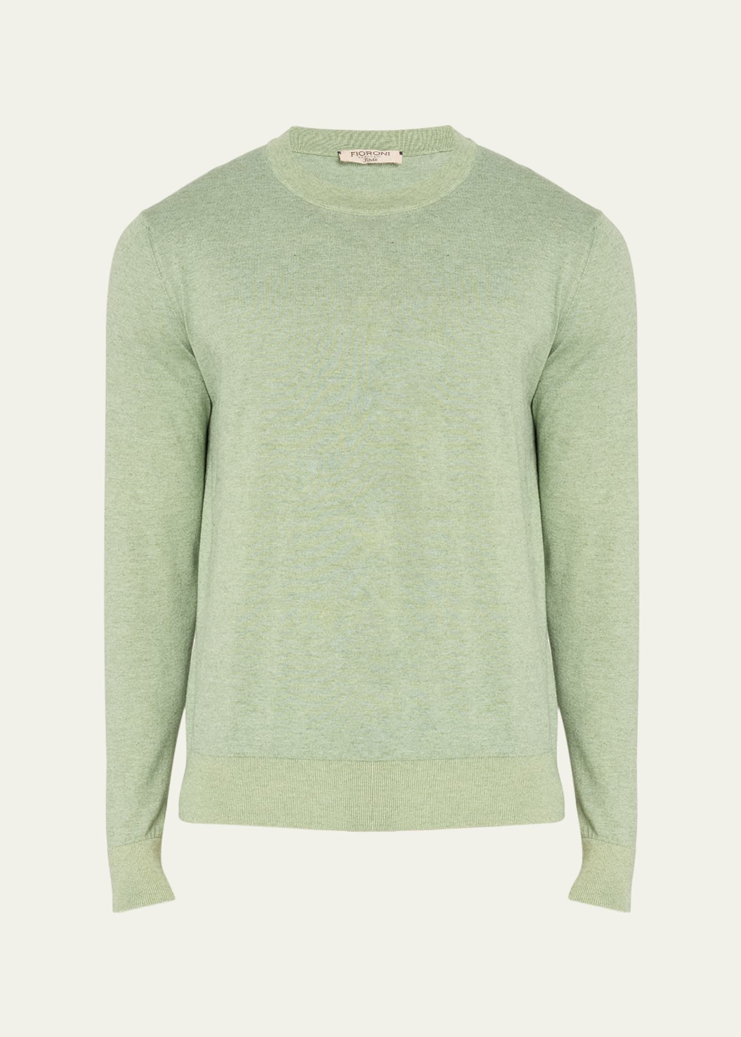 Shop Fioroni Men's Cashmere Cotton Crewneck Sweater In Y1 Verde