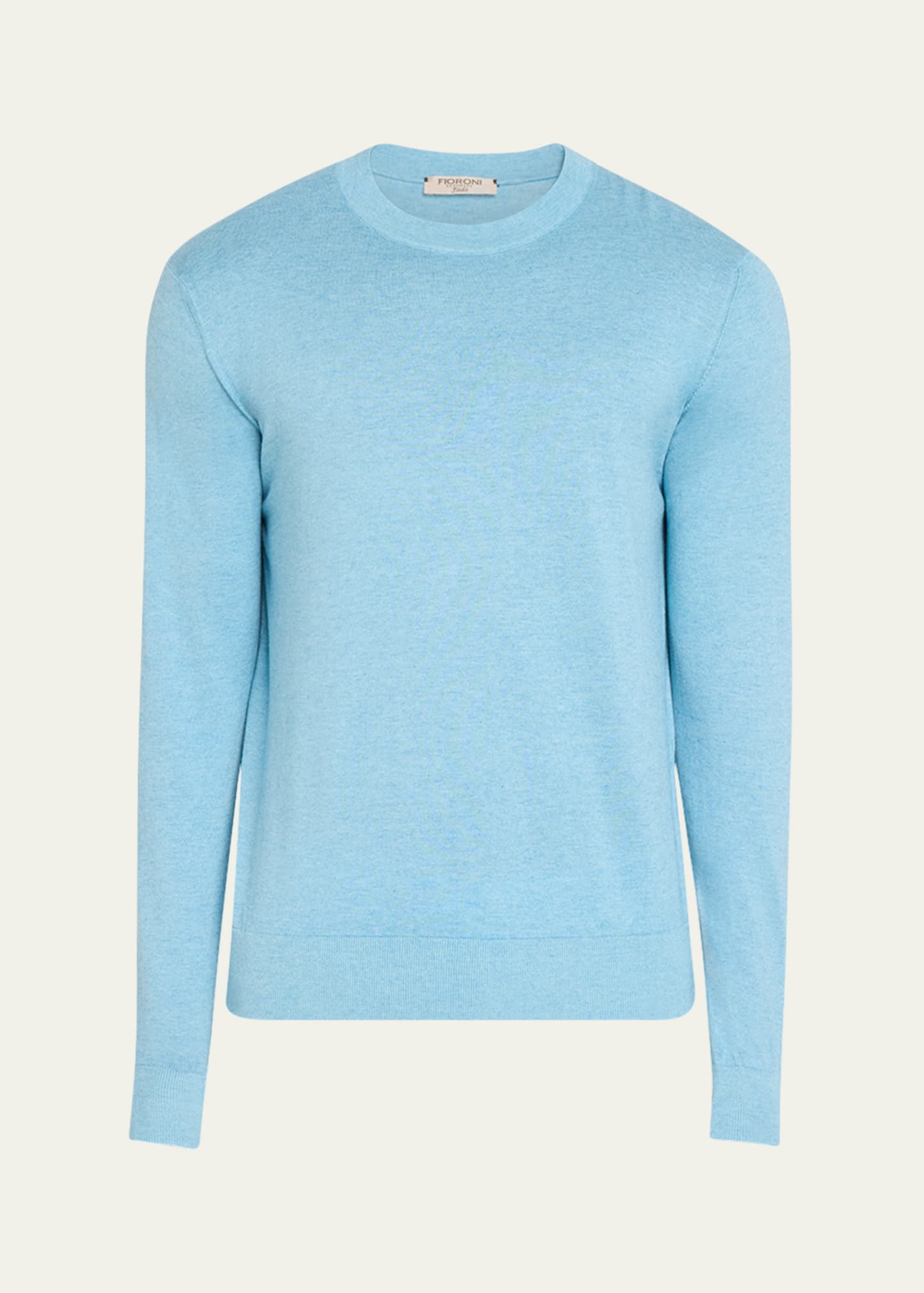 Shop Fioroni Men's Cashmere Cotton Crewneck Sweater In Y3 Porcellana