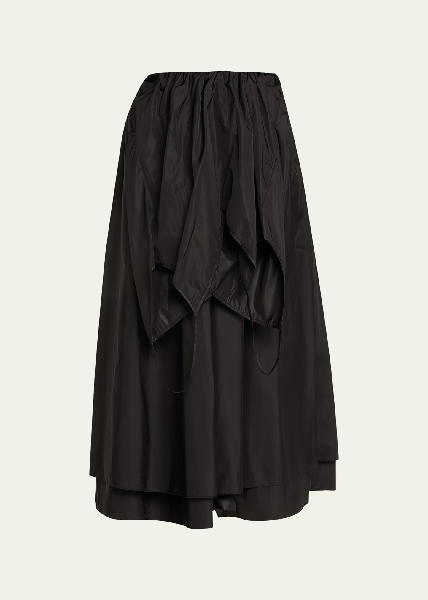 Alainpaul Double-layered Midi Skirt In Black