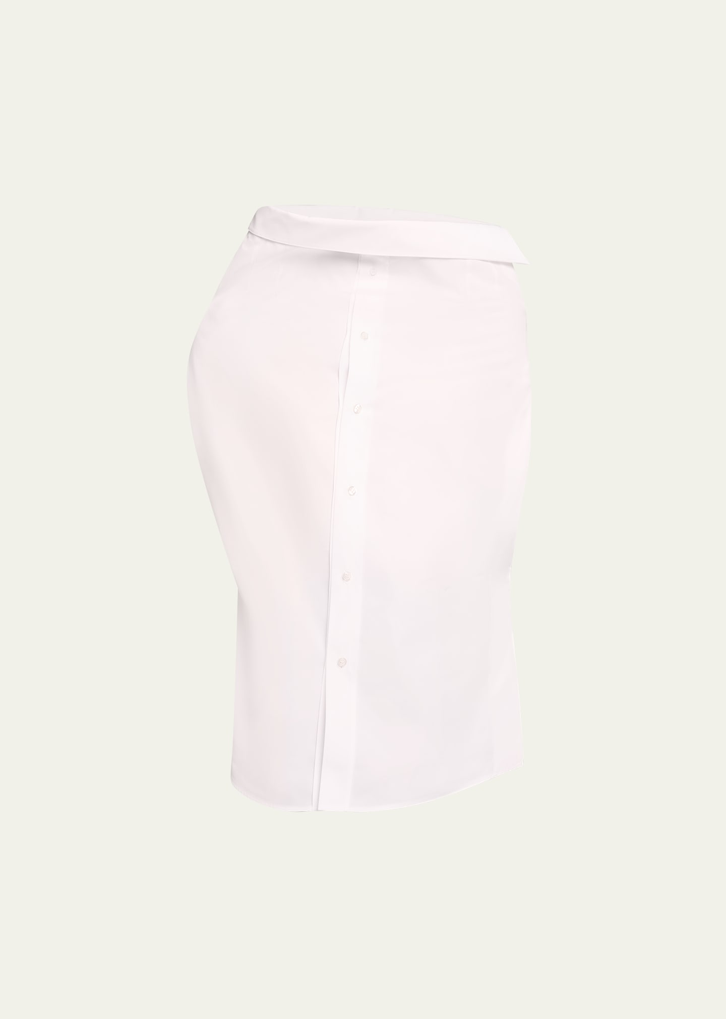 Alainpaul High-neck Poplin Skirt Blouse In White