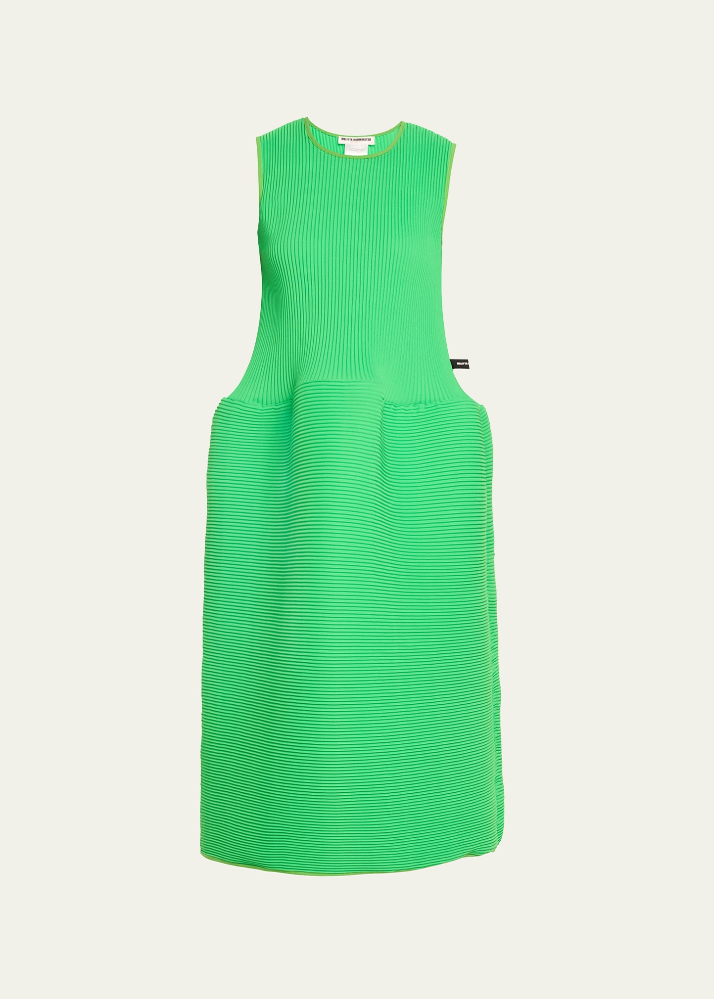 Melitta Baumeister Ripple Pleat Sleeveless Midi Dress In Green