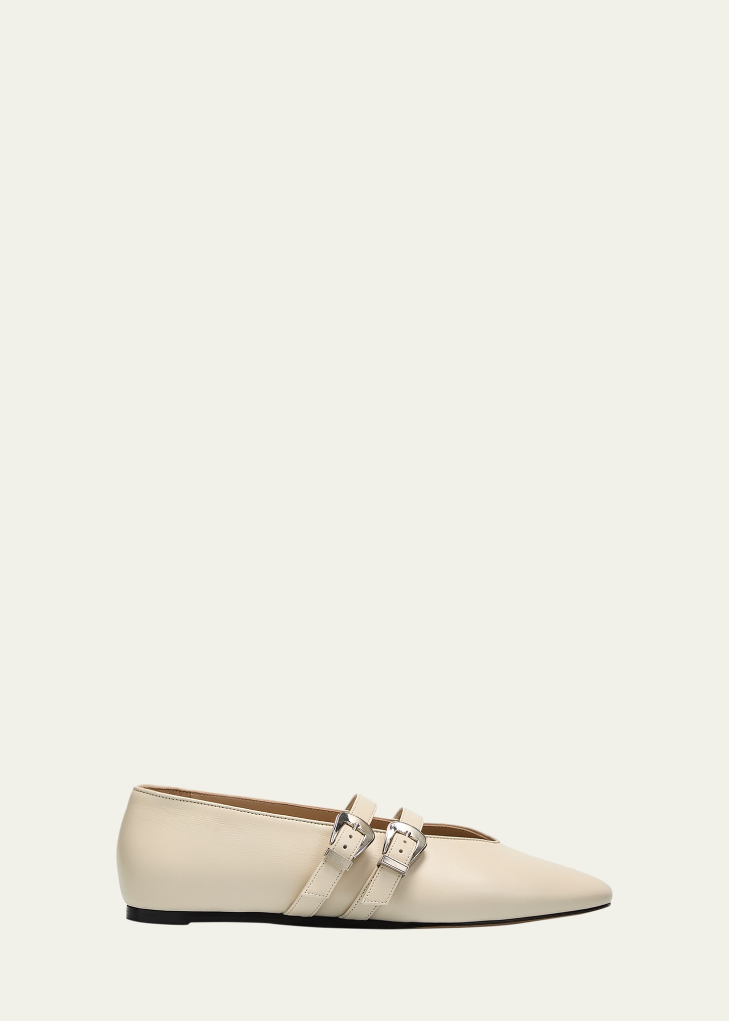 Le Monde Beryl Claudia Leather Mary Jane Ballerina Flats In Ecru