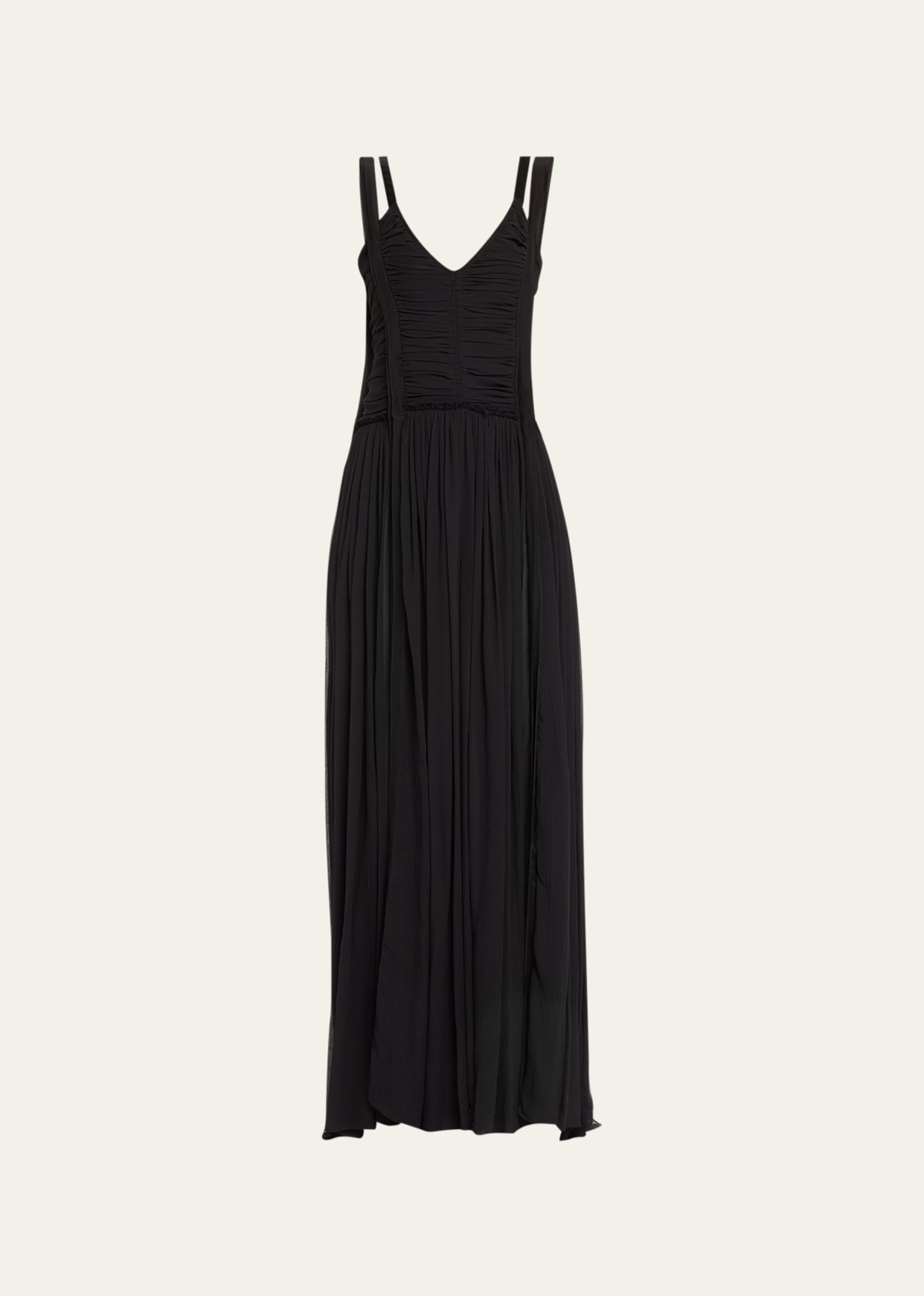 3.1 Phillip Lim / フィリップ リム Sleeveless Ruched Chiffon Gown In Black