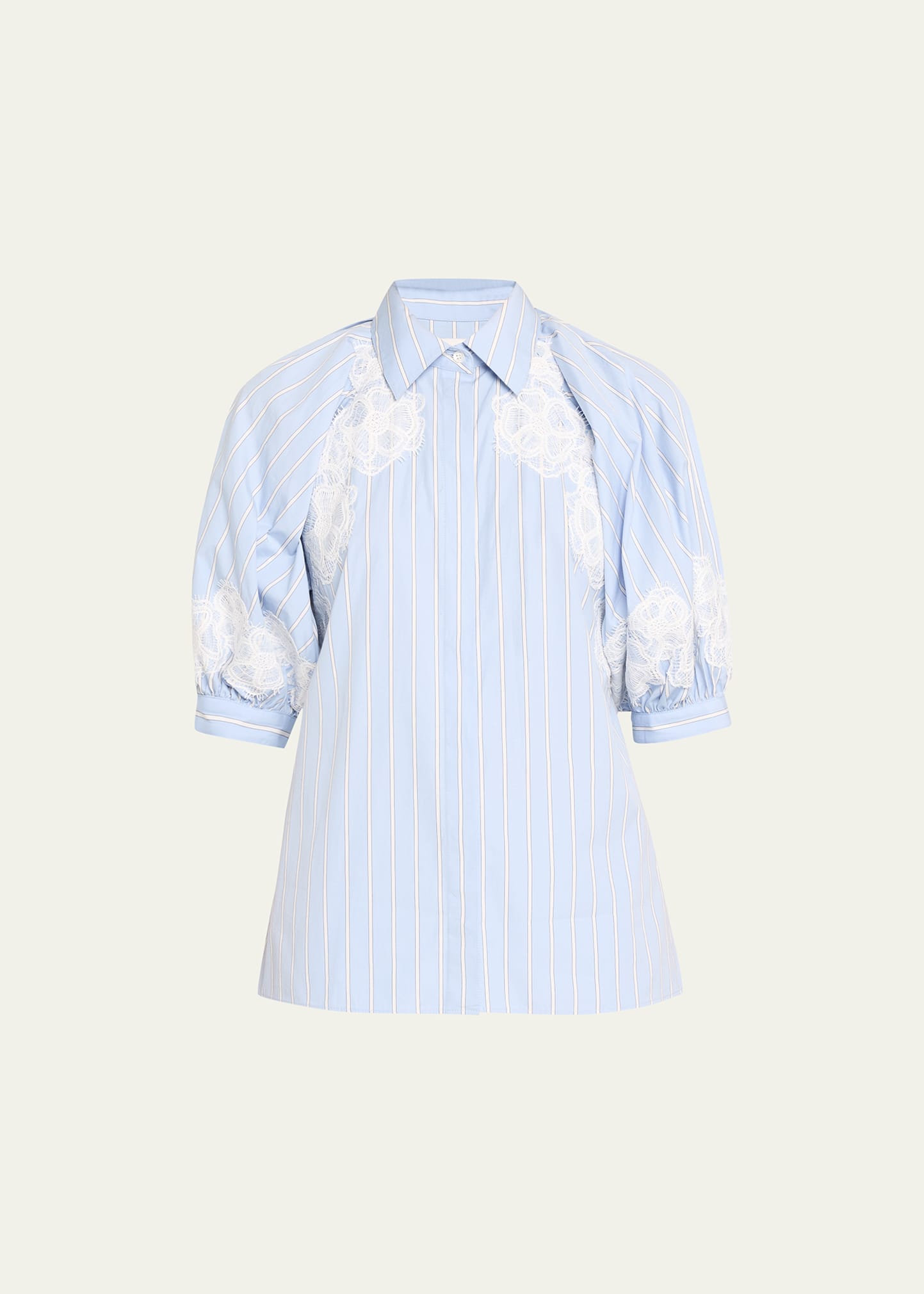 3.1 Phillip Lim / フィリップ リム Striped Lantern-sleeve Shirt In Oxford Blue Multi