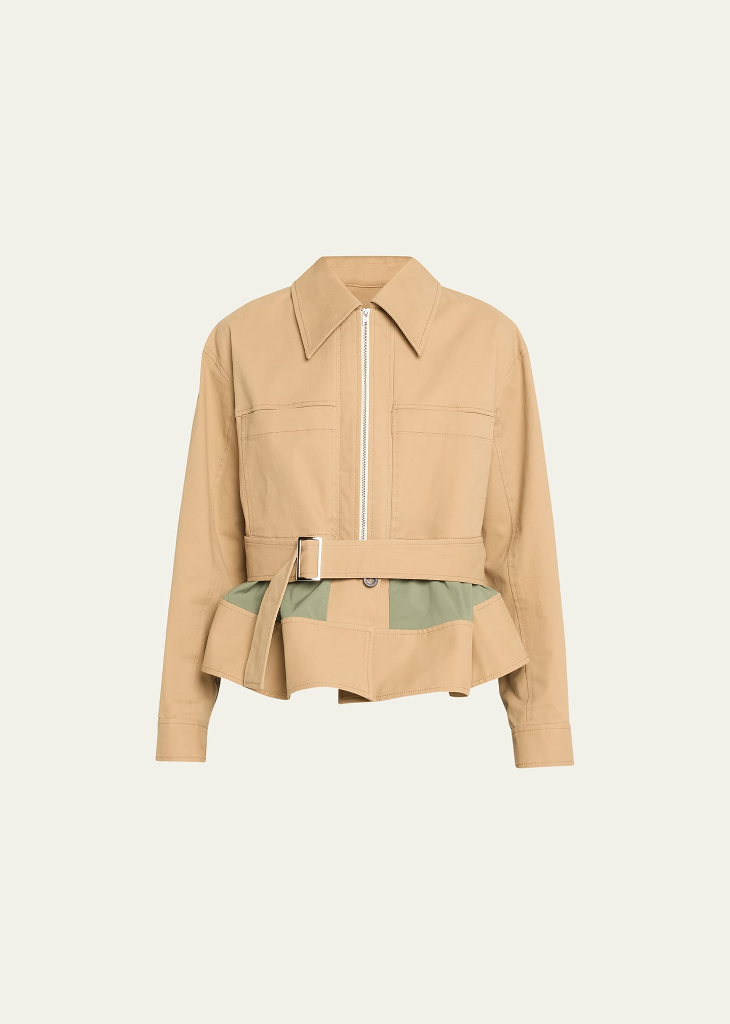 3.1 Phillip Lim / フィリップ リム Double-layered Belted Utility Jacket In Khaki-army