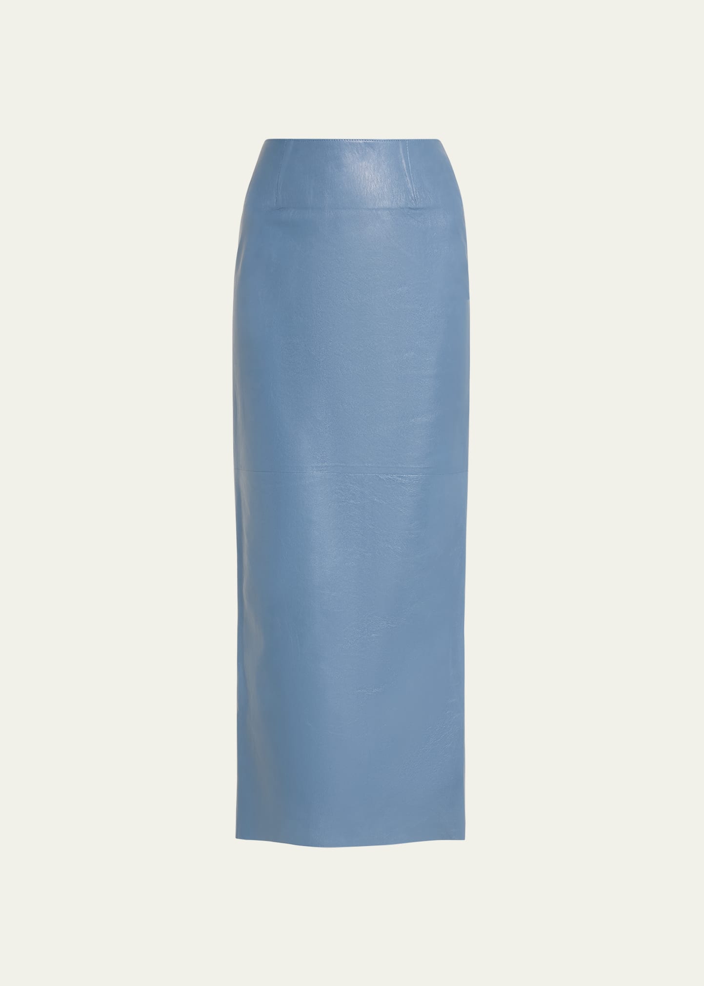 Leather Slit-Back Maxi Pencil Skirt