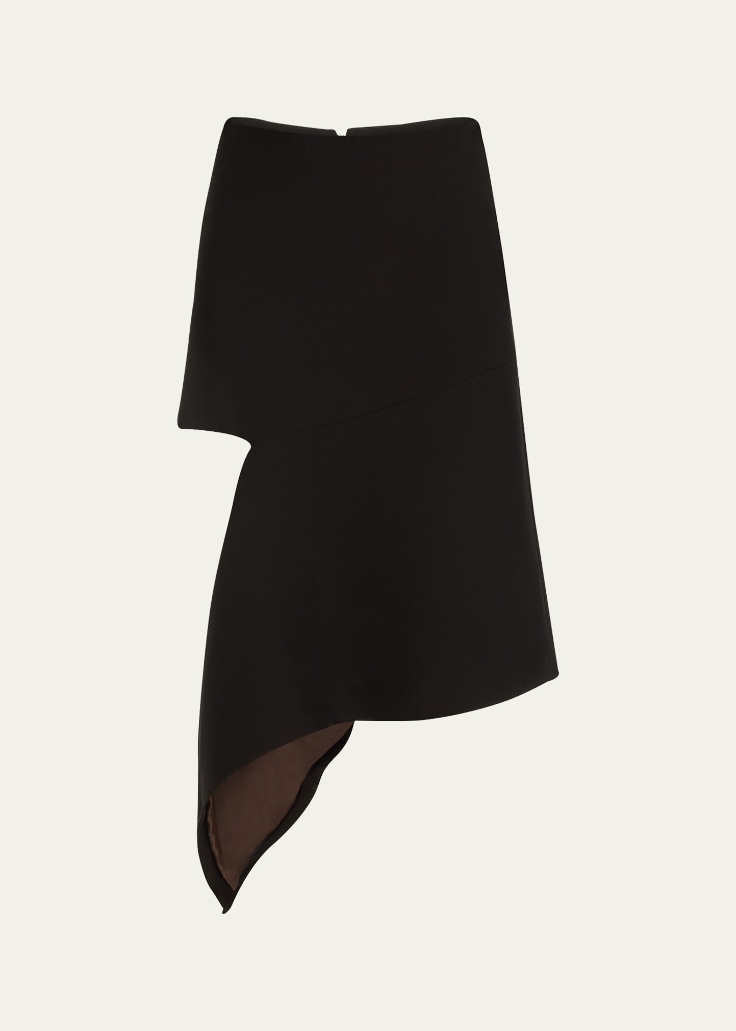 Zomer Cassatt Asymetrical Split Open Midi Skirt In Black
