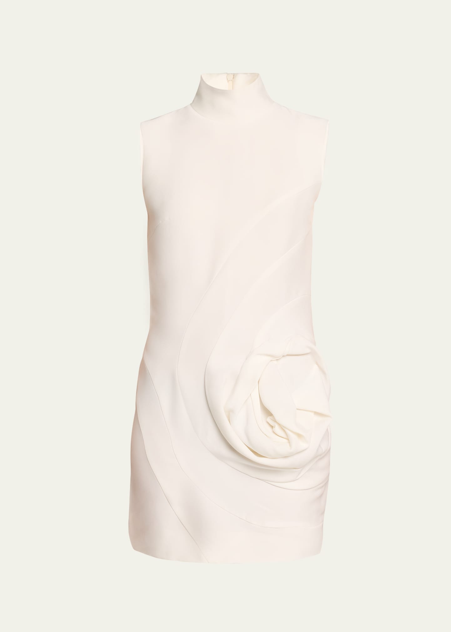 Zomer Camille Mini Dress With Rose Detail In White