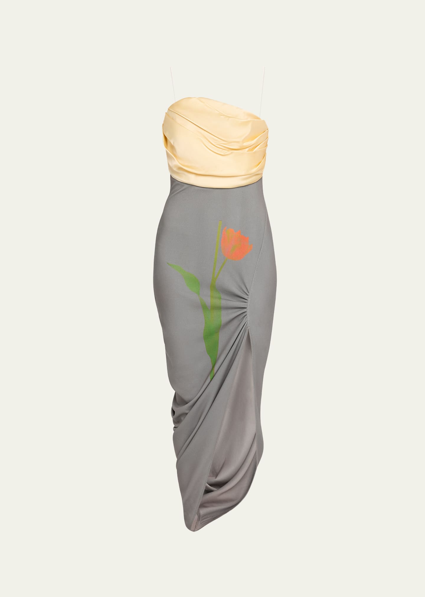 Edgar Strapless Bustier Floral-Print Jersey Dress