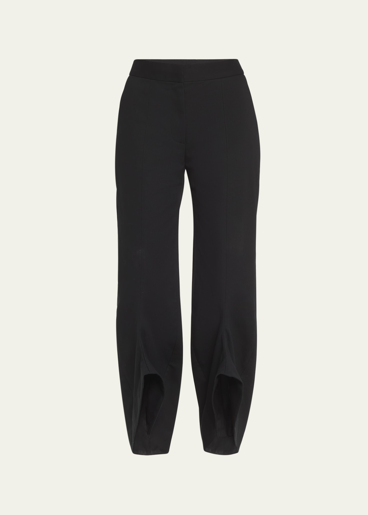 Puppets And Puppets Trumpet Asymmetric-cuff Trousers In Black