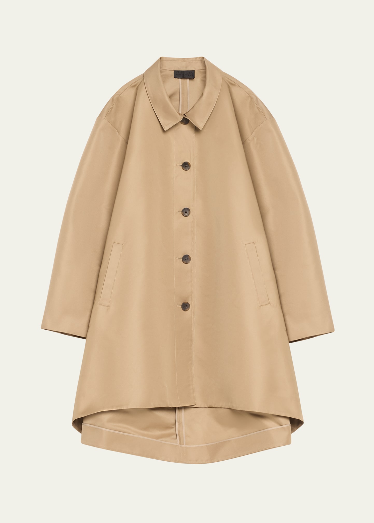 Puppets And Puppets Windblown Wide Button Front Coat In Khaki
