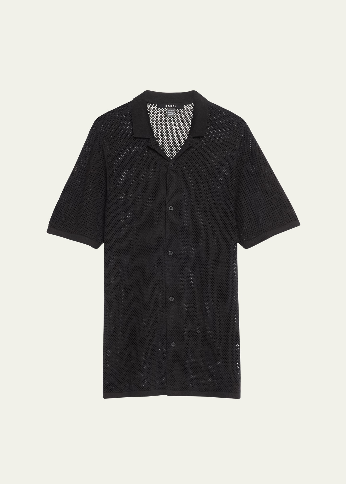 Ksubi Men's Mesh Knit Resort Shirt In Black