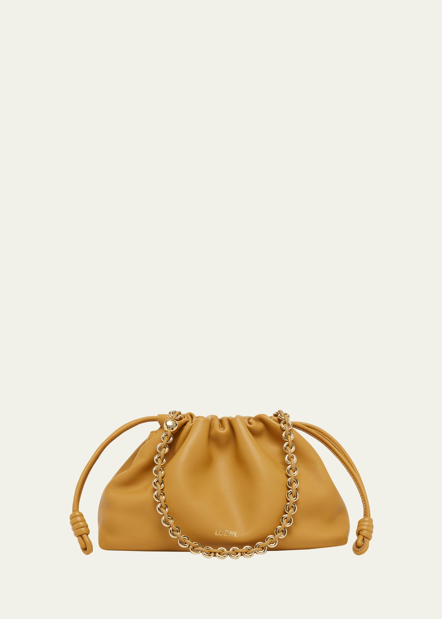 Shop Loewe Flamenco Bag In Napa Leather With Detachable Chain In Sahara